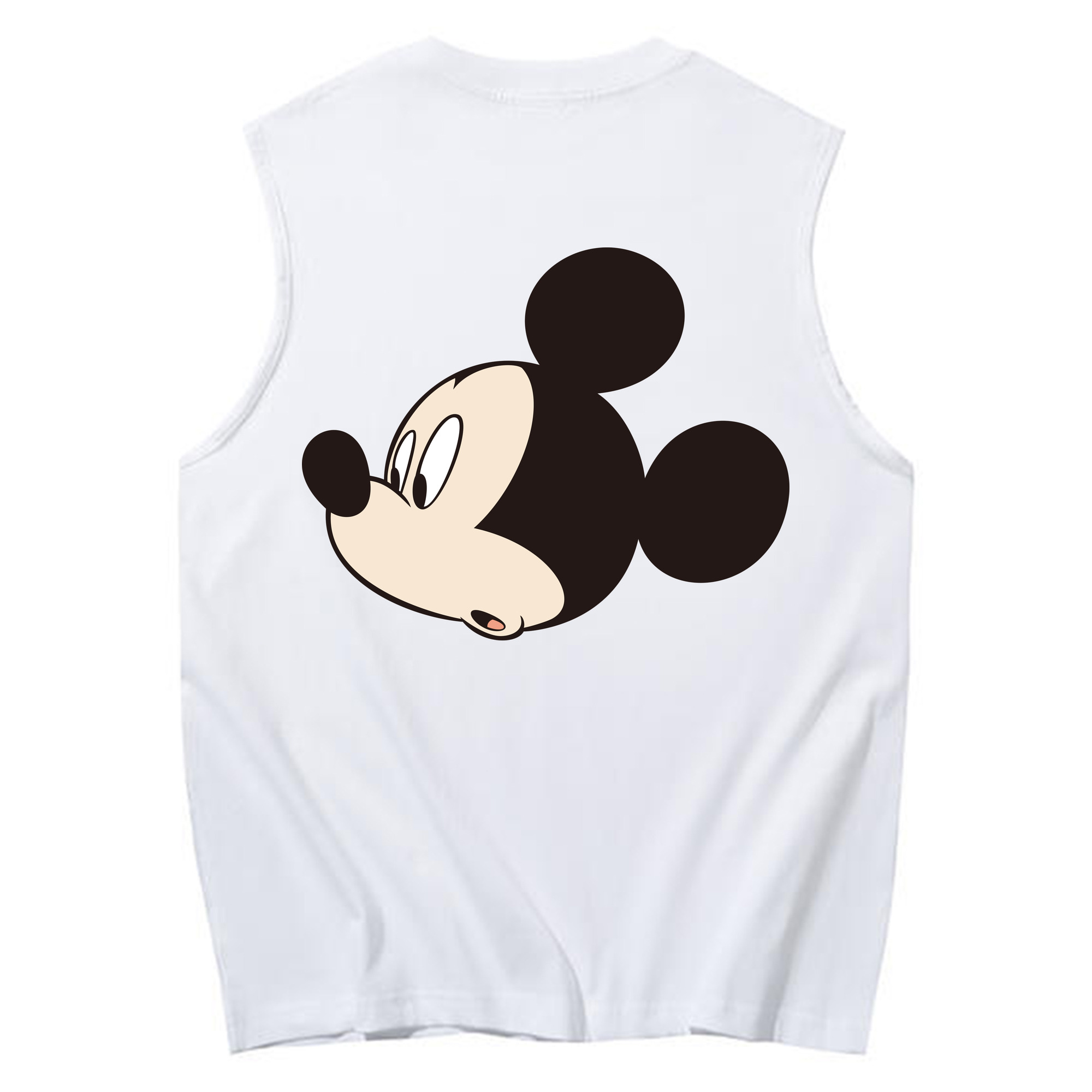 ミッキーマウス Mickey Mouse コットン100％タンクトップ（背面プリント）