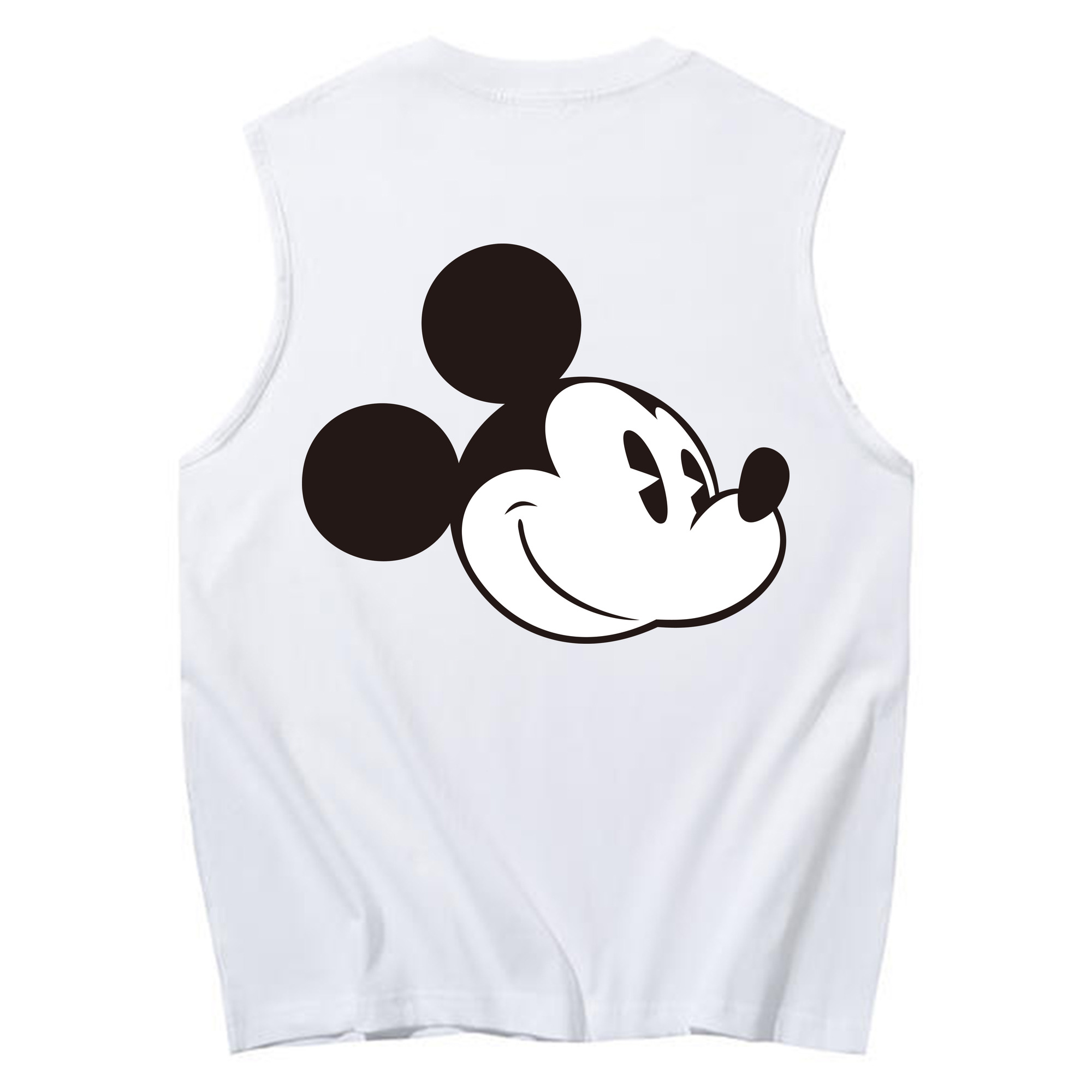 ミッキーマウス Mickey Mouse コットン100％タンクトップ（背面プリント）