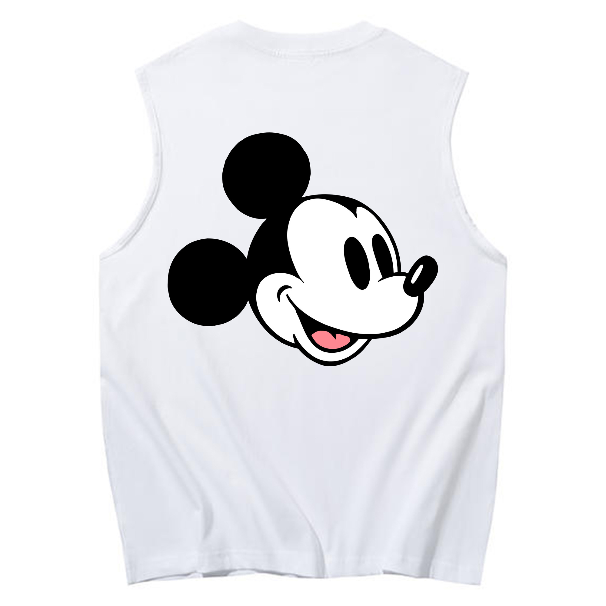 ミッキーマウス Mickey Mouse コットン100％タンクトップ（背面プリント）