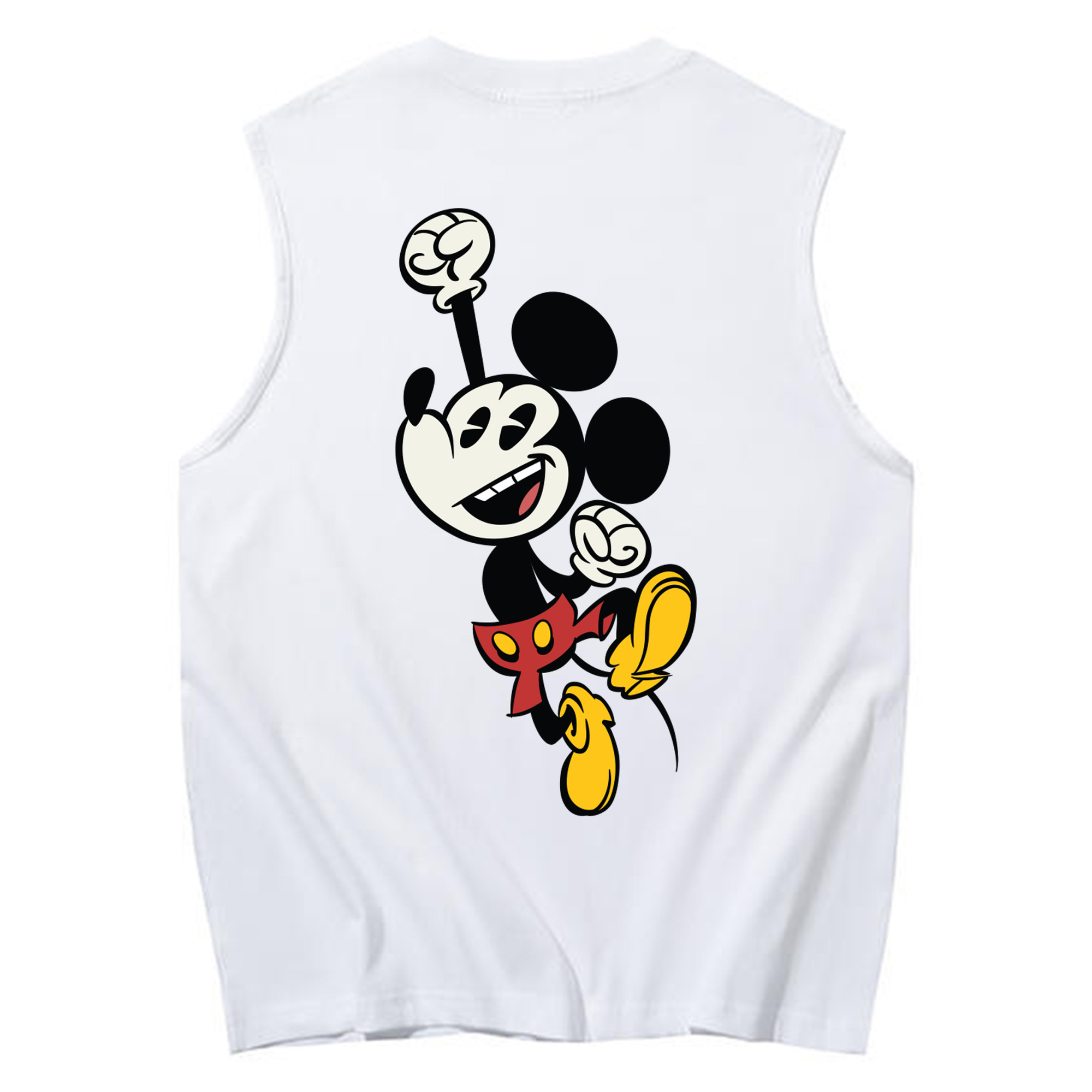 ミッキーマウス Mickey Mouse コットン100％タンクトップ（背面プリント）