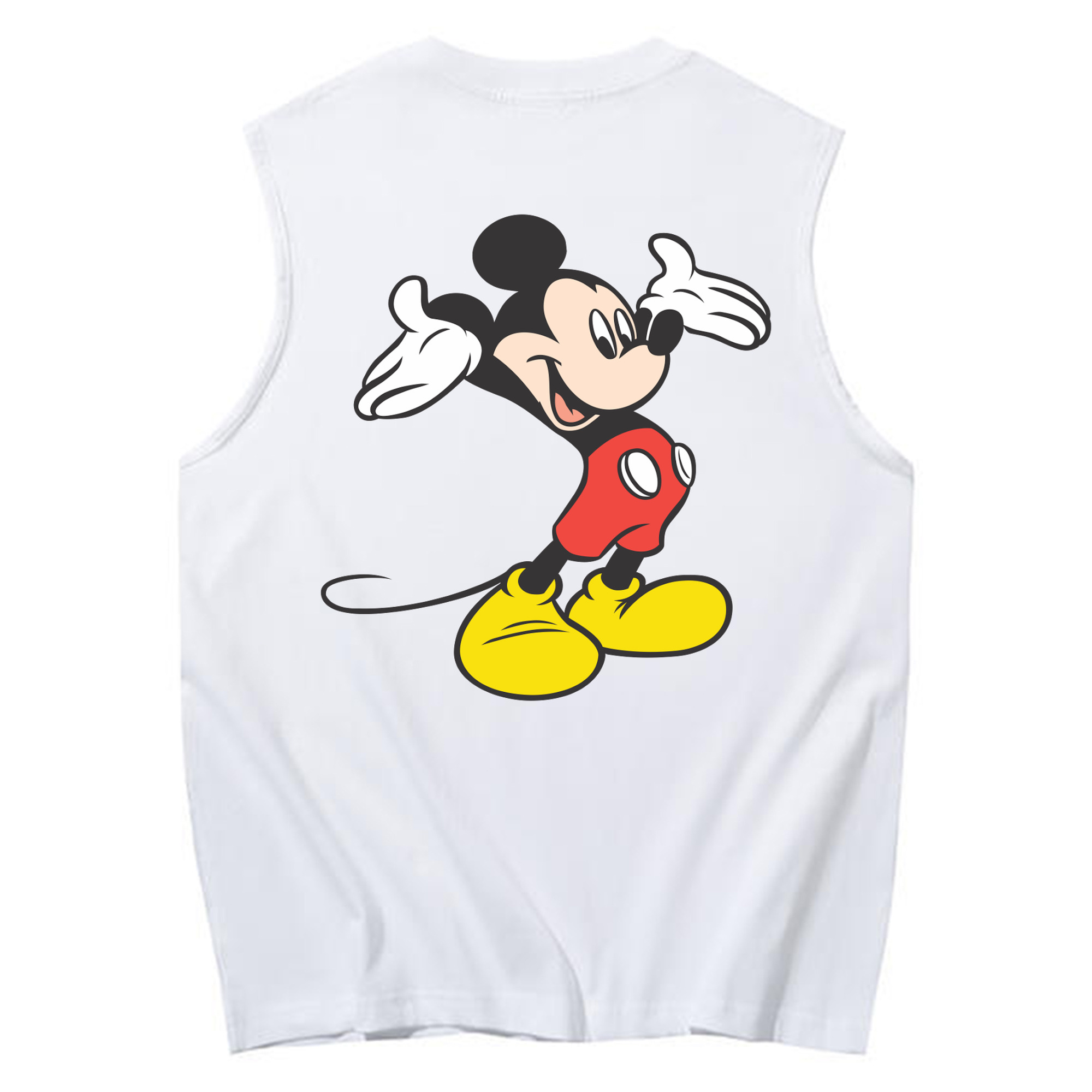 ミッキーマウス Mickey Mouse コットン100％タンクトップ（背面プリント）