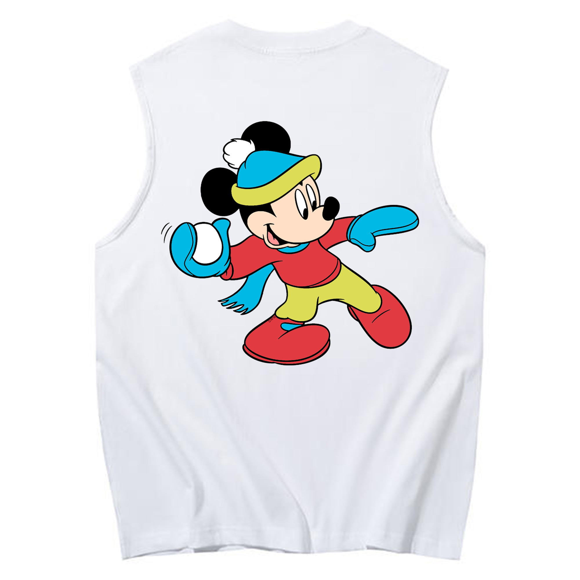 ミッキーマウス Mickey Mouse コットン100％タンクトップ（背面プリント）