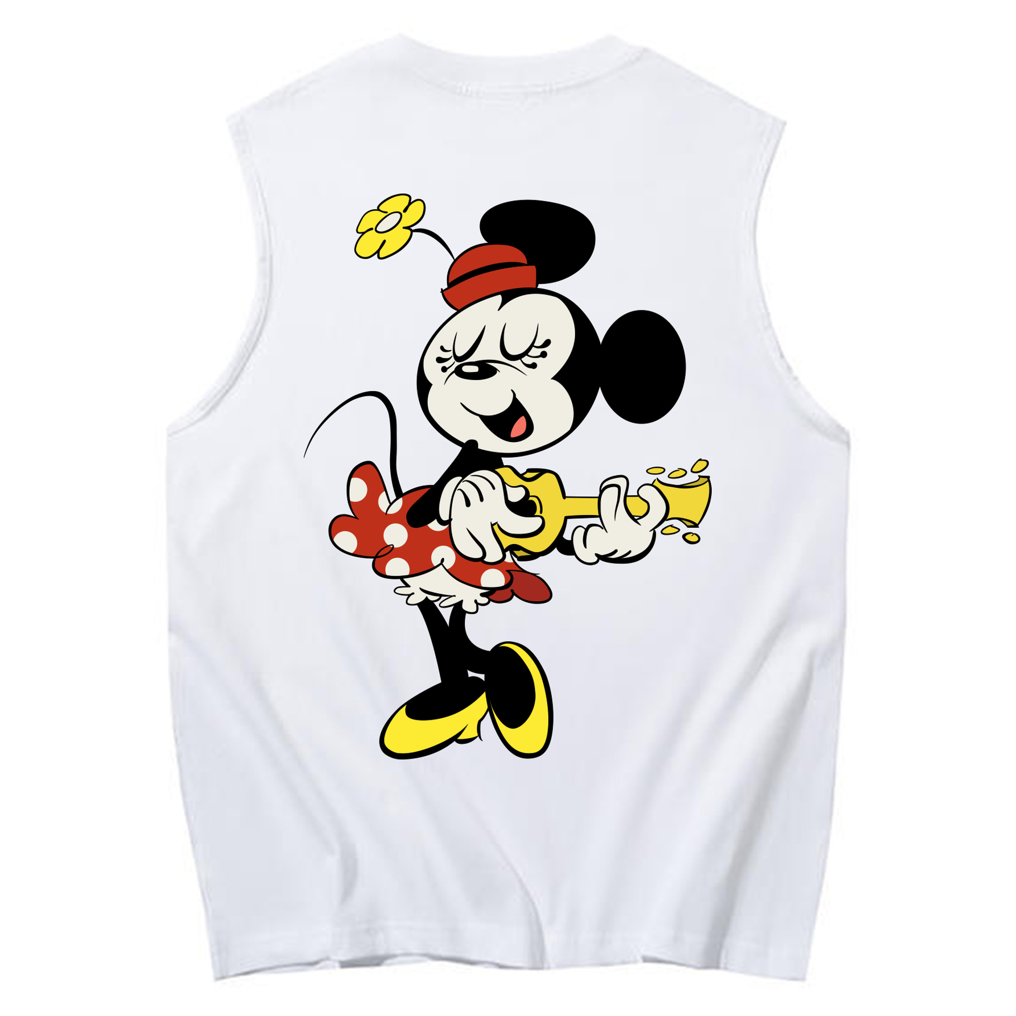 ミッキーマウス Mickey Mouse コットン100％タンクトップ（背面プリント）