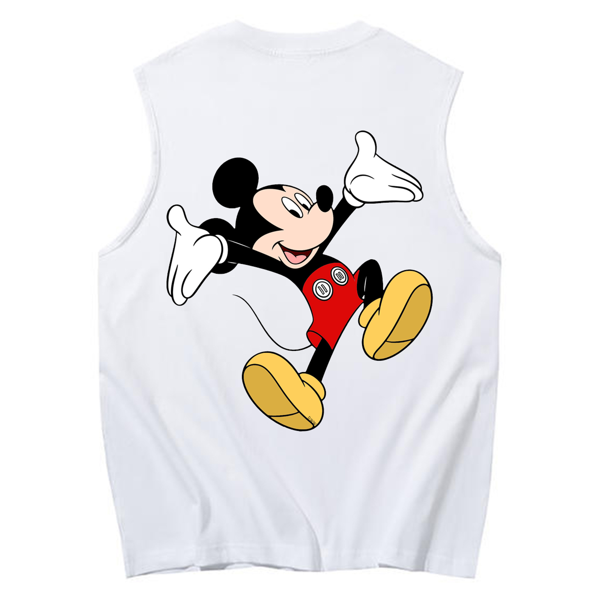 ミッキーマウス Mickey Mouse コットン100％タンクトップ（背面プリント）