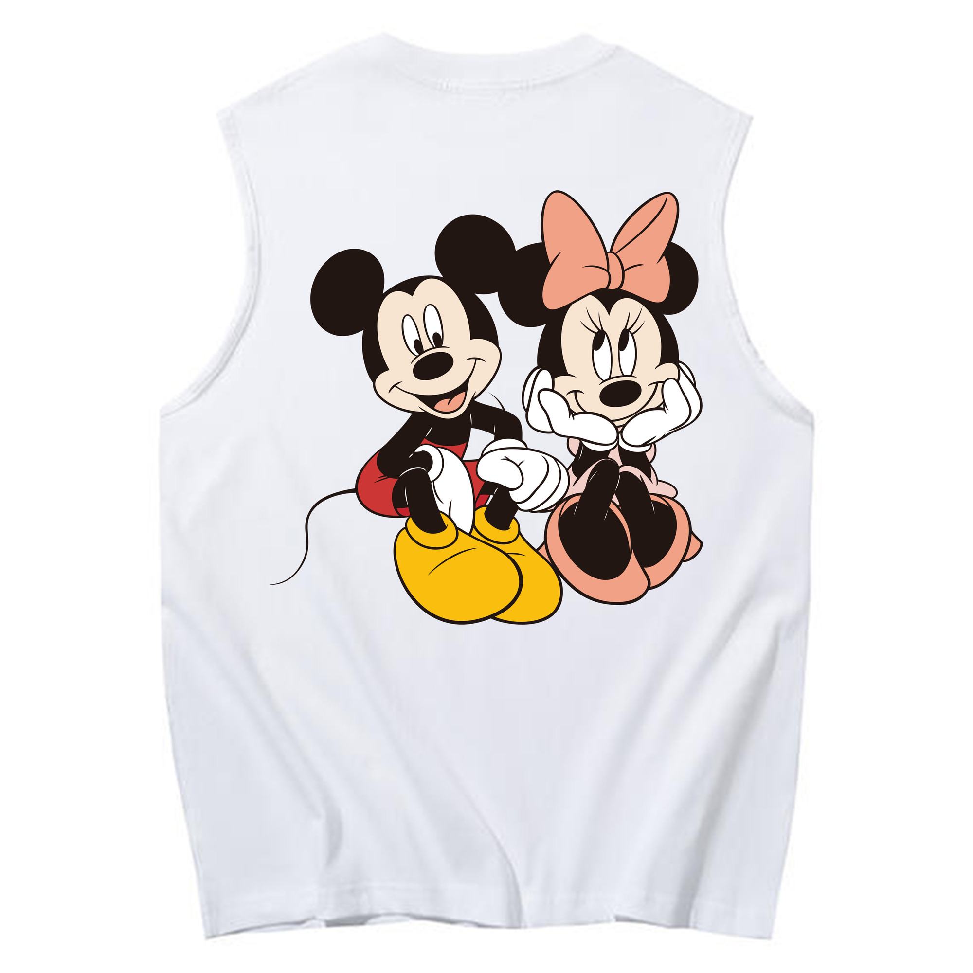 ミッキーマウス Mickey Mouse コットン100％タンクトップ（背面プリント）