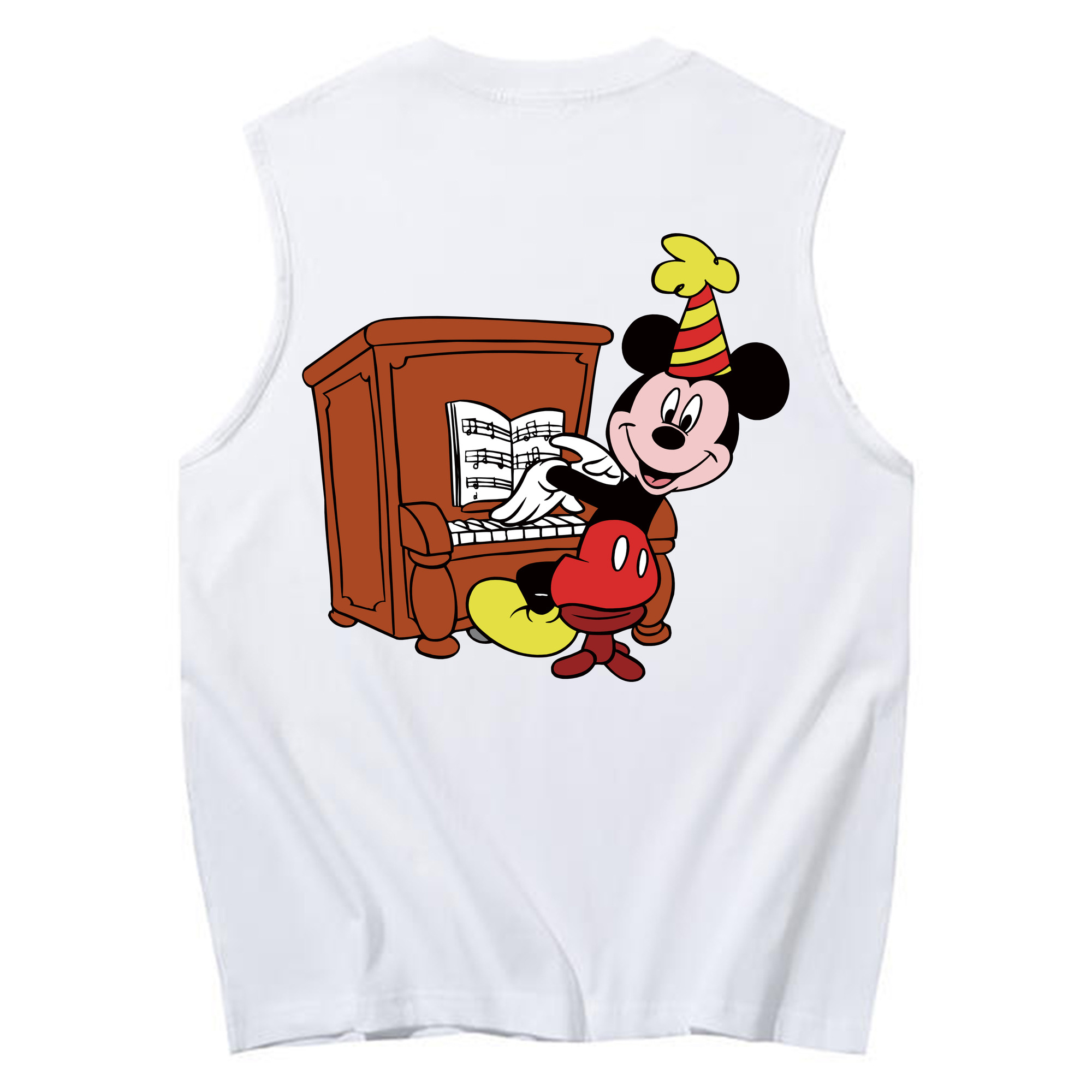 ミッキーマウス Mickey Mouse コットン100％タンクトップ（背面プリント）