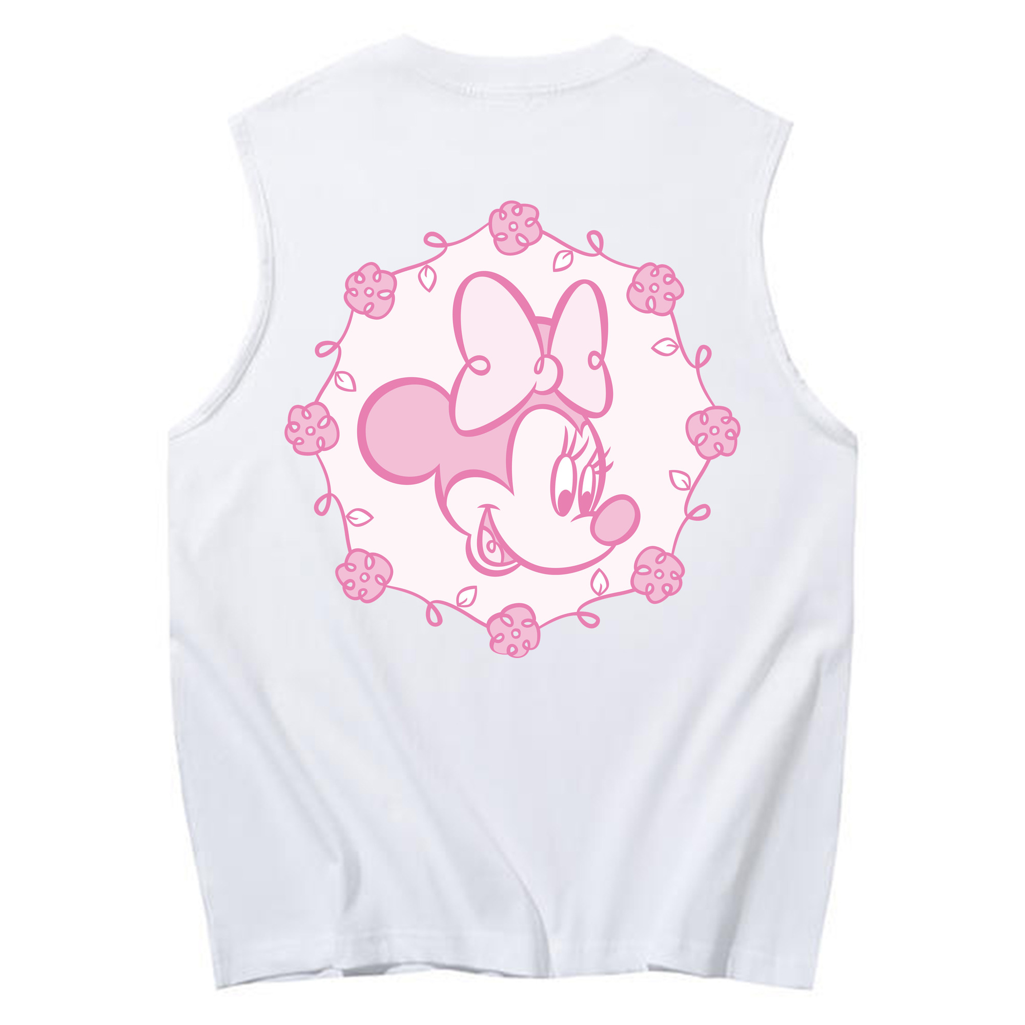 ミッキーマウス Mickey Mouse コットン100％タンクトップ（背面プリント）