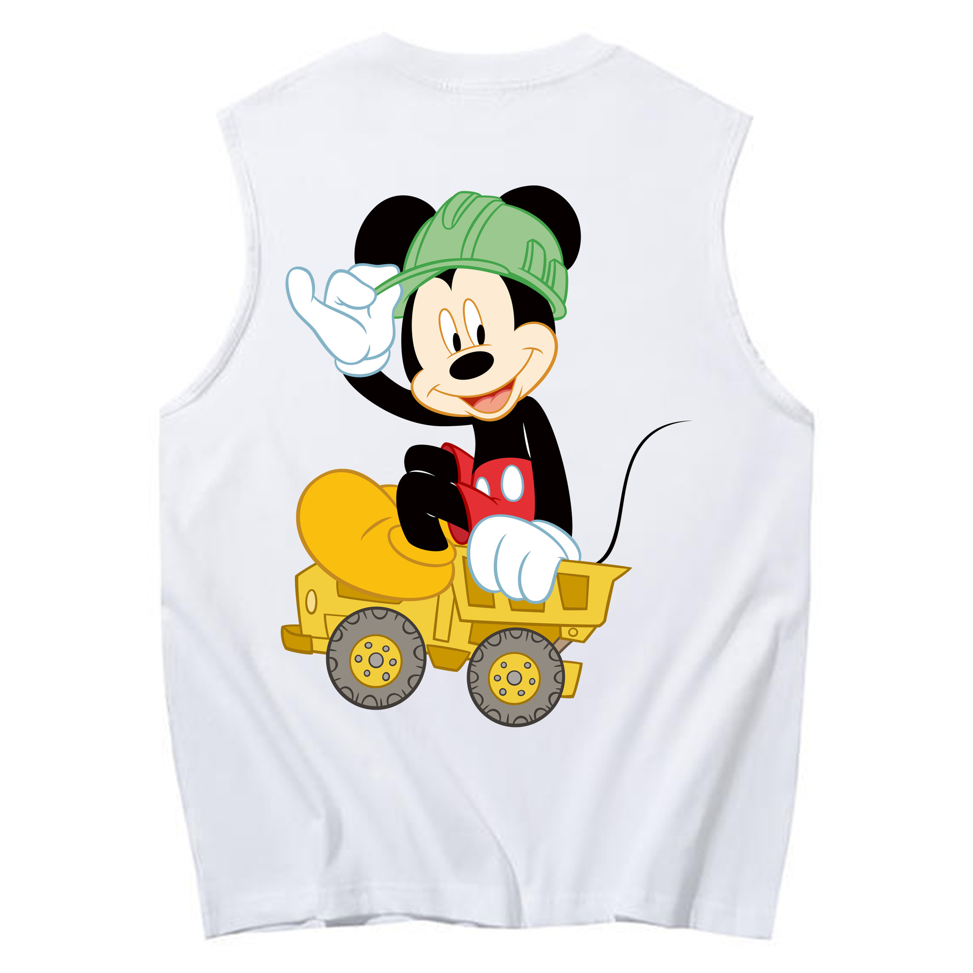 ミッキーマウス Mickey Mouse コットン100％タンクトップ（背面プリント）