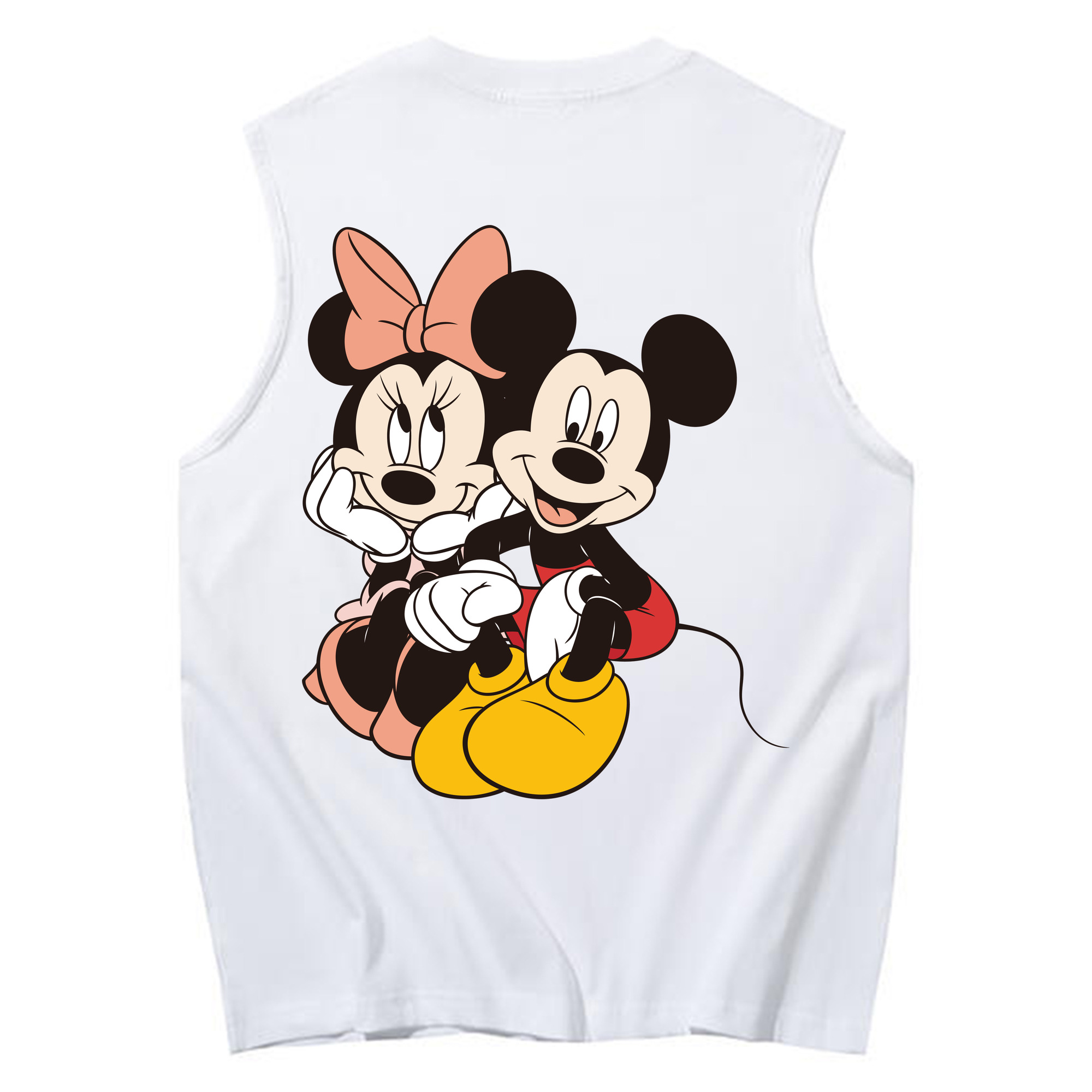 ミッキーマウス Mickey Mouse コットン100％タンクトップ（背面プリント）