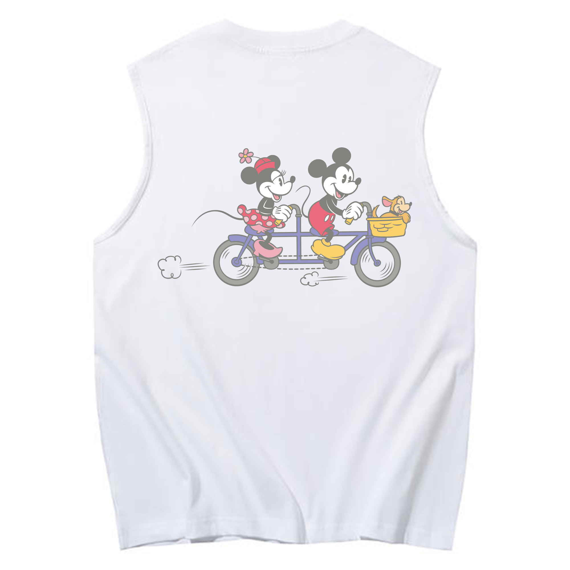ミッキーマウス Mickey Mouse コットン100％タンクトップ（背面プリント）