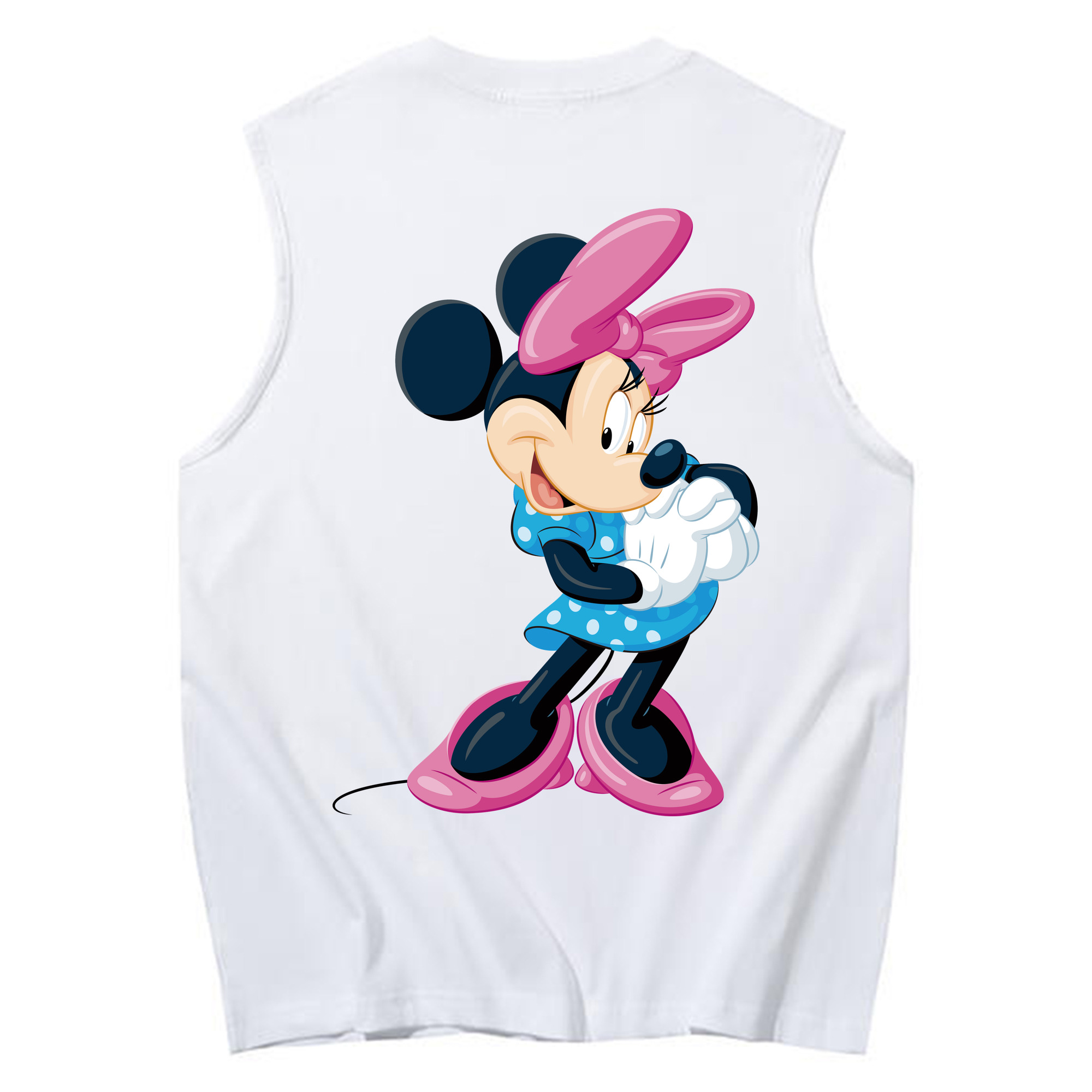 ミッキーマウス Mickey Mouse コットン100％タンクトップ（背面プリント）