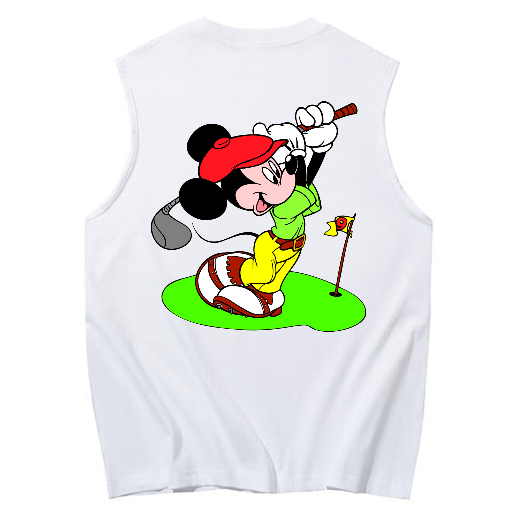 ミッキーマウス Mickey Mouse コットン100％タンクトップ（背面プリント）