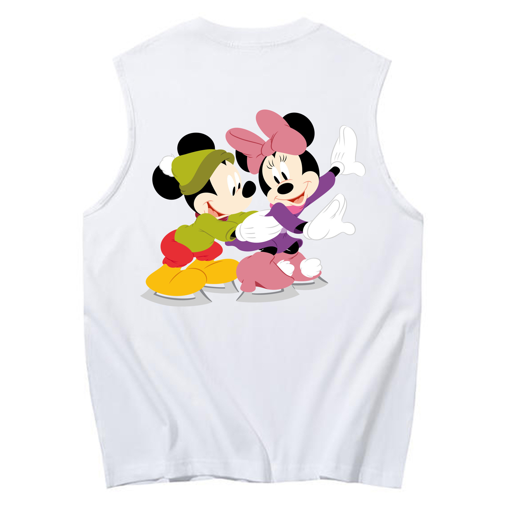 ミッキーマウス Mickey Mouse コットン100％タンクトップ（背面プリント）