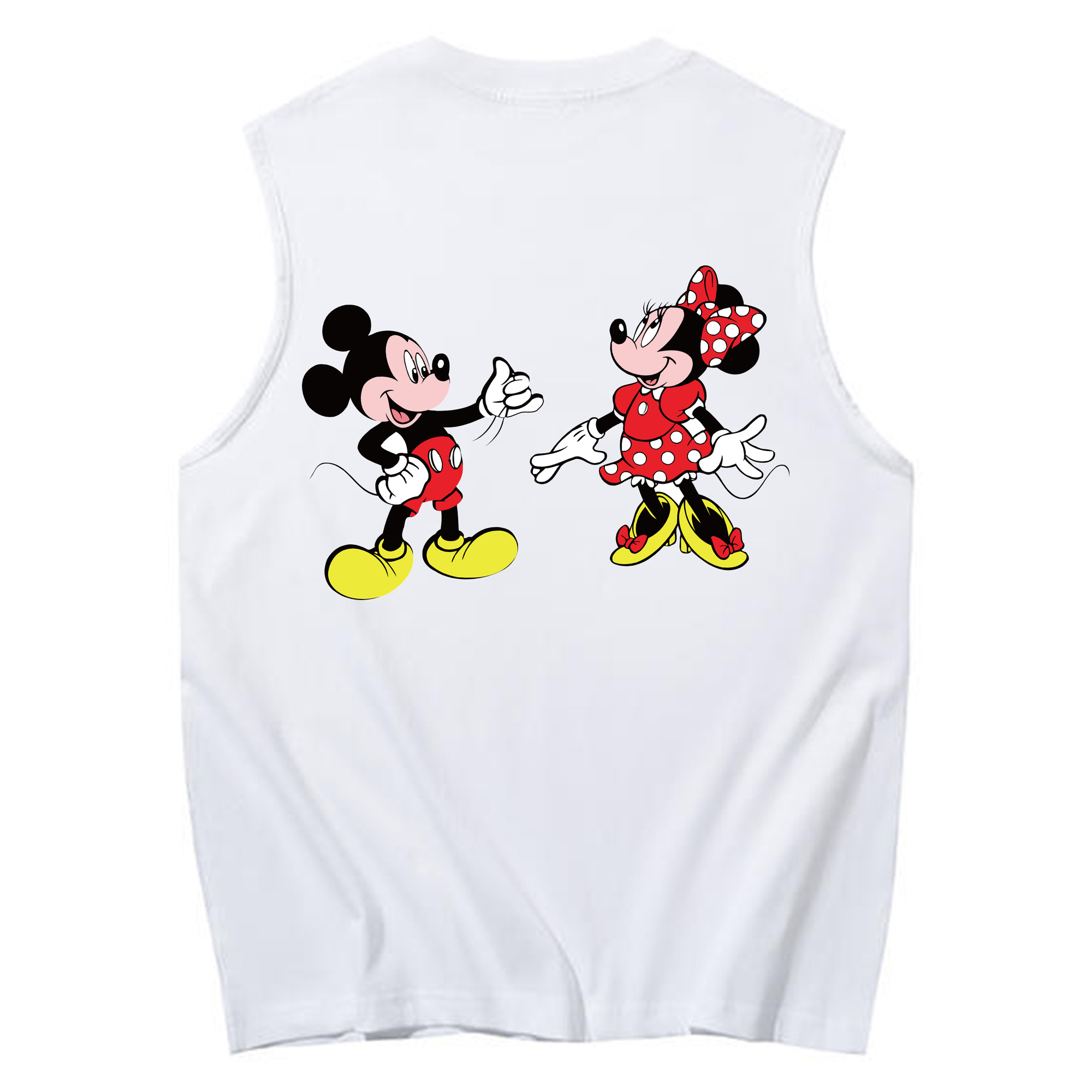 ミッキーマウス Mickey Mouse コットン100％タンクトップ（背面プリント）