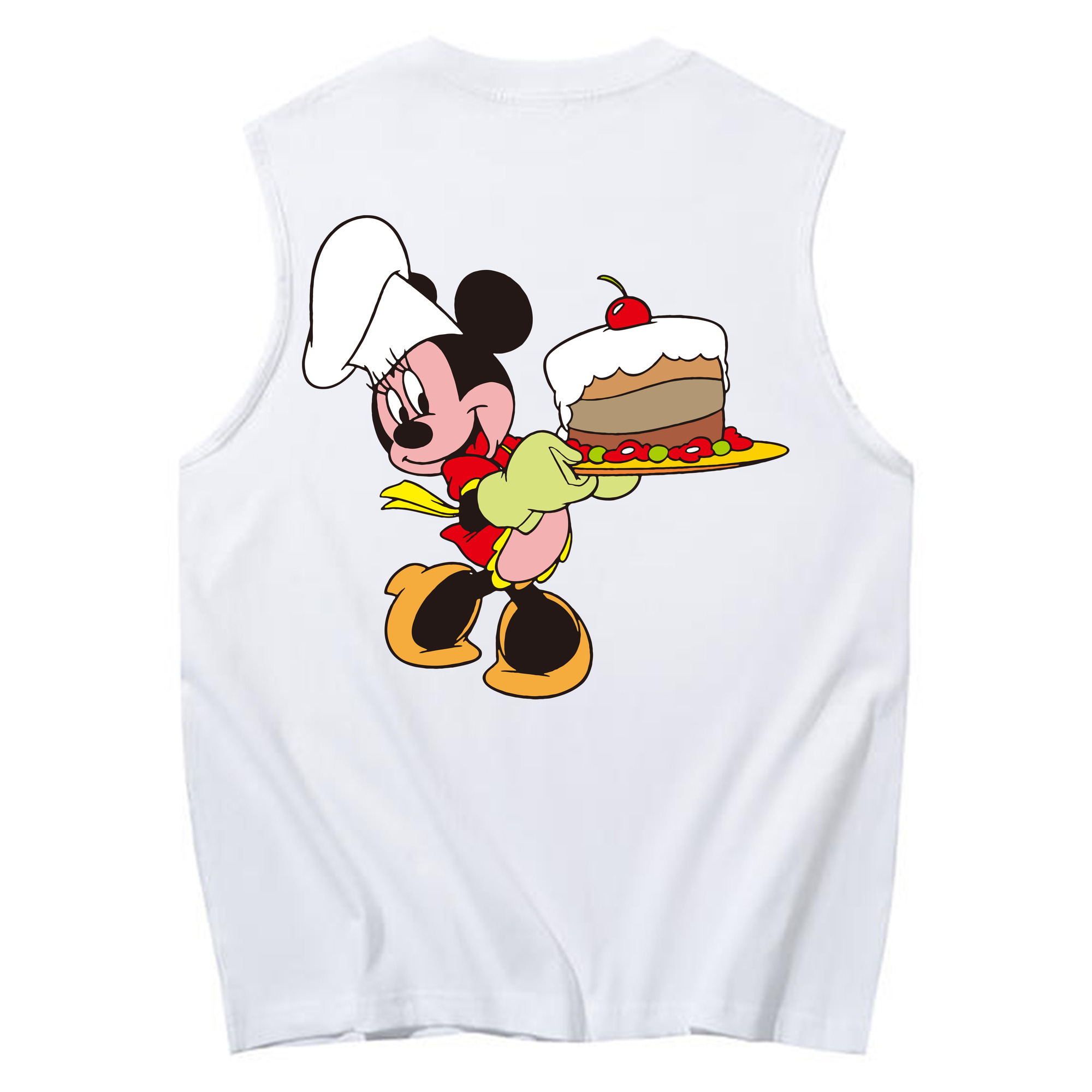 ミッキーマウス Mickey Mouse コットン100％タンクトップ（背面プリント）