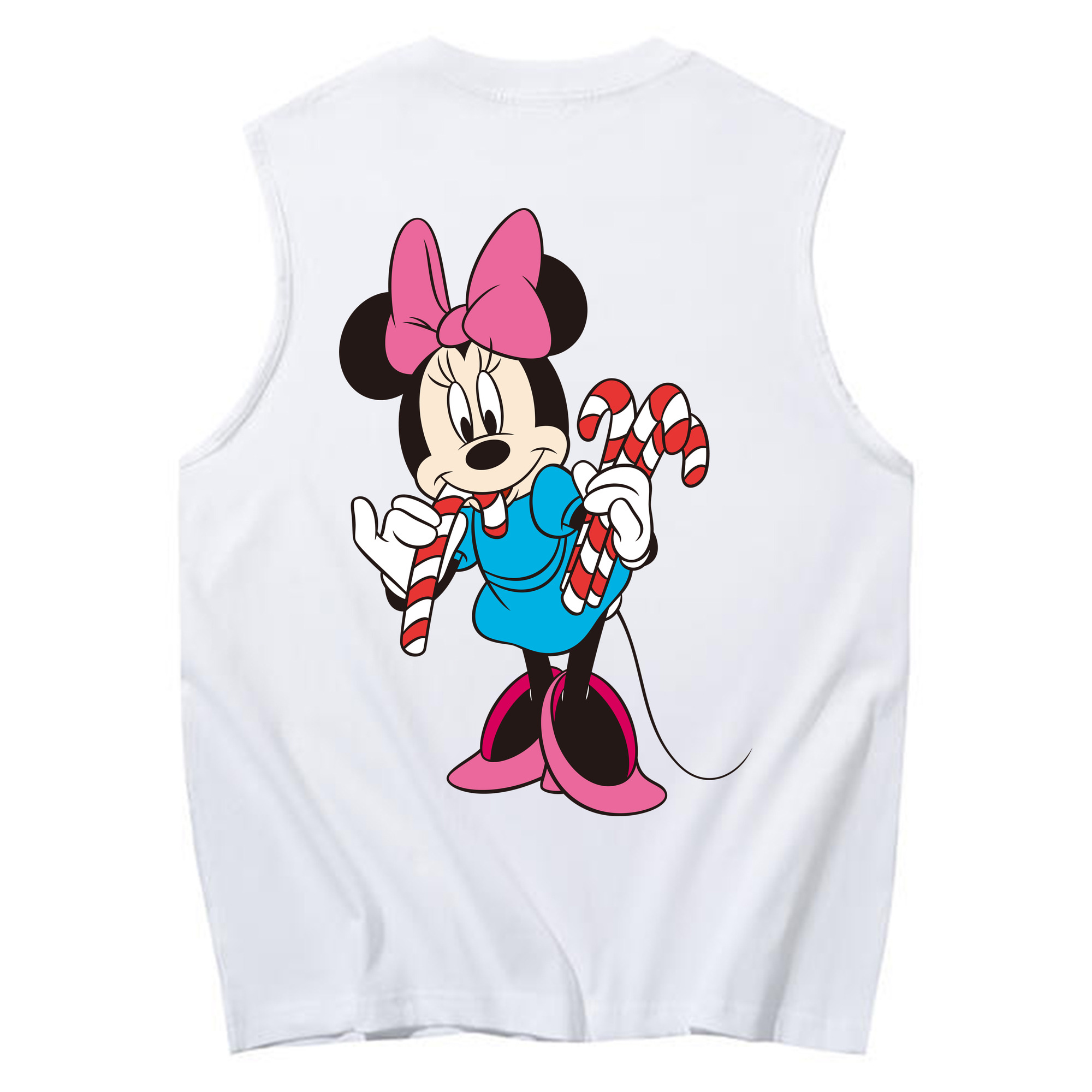 ミッキーマウス Mickey Mouse コットン100％タンクトップ（背面プリント）