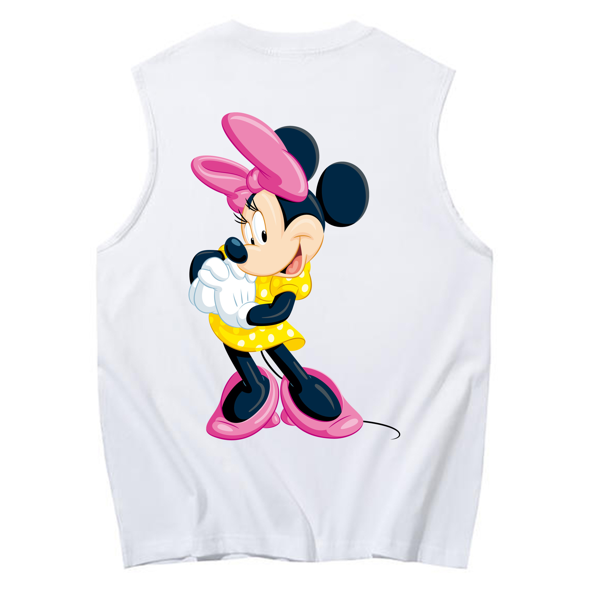 ミッキーマウス Mickey Mouse コットン100％タンクトップ（背面プリント）