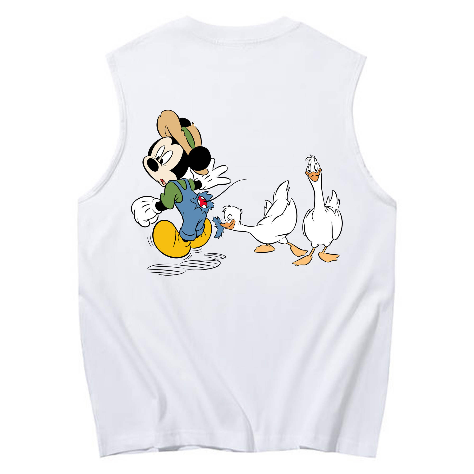 ミッキーマウス Mickey Mouse コットン100％タンクトップ（背面プリント）