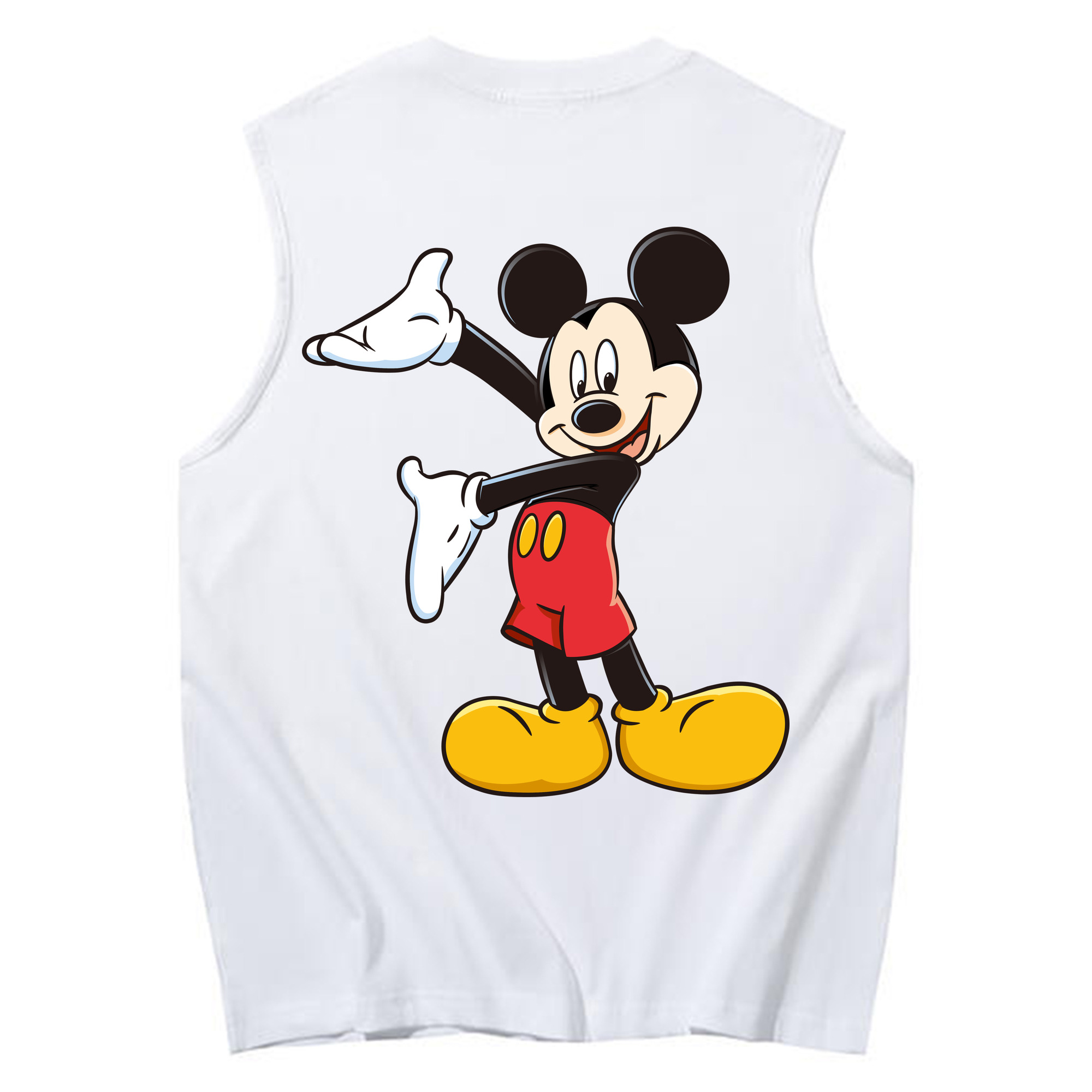ミッキーマウス Mickey Mouse コットン100％タンクトップ（背面プリント）