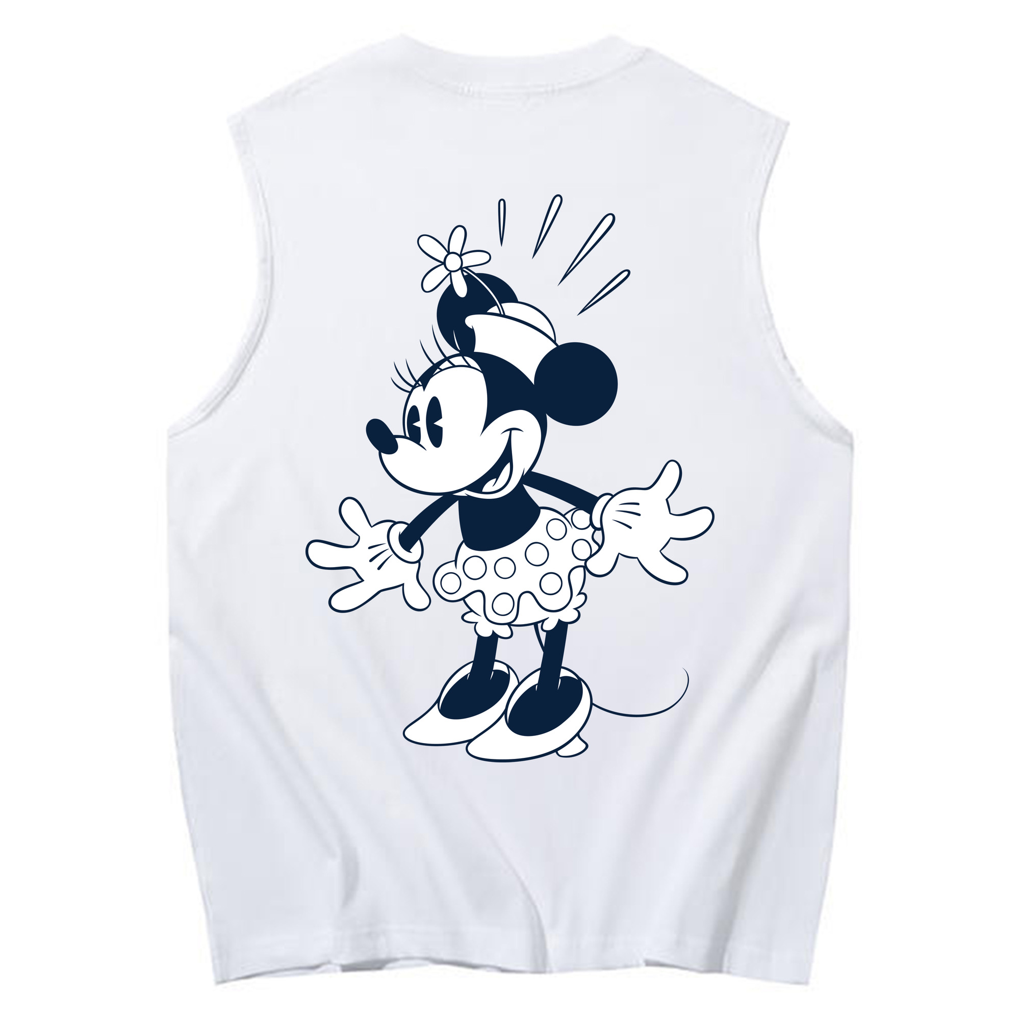 ミッキーマウス Mickey Mouse コットン100％タンクトップ（背面プリント）