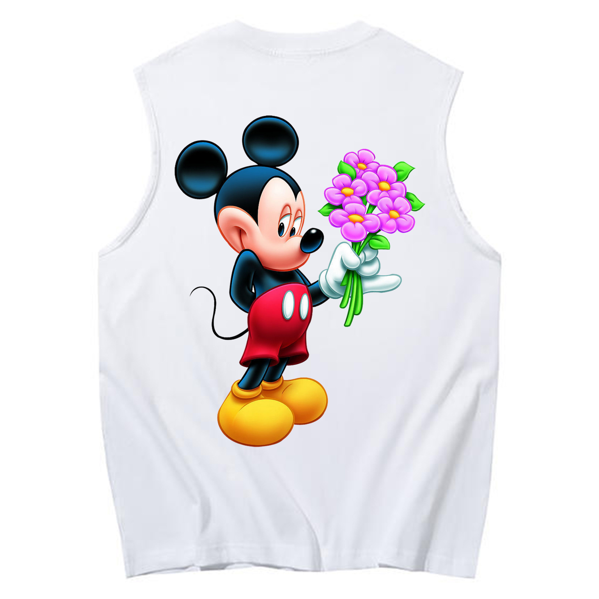 ミッキーマウス Mickey Mouse コットン100％タンクトップ（背面プリント）