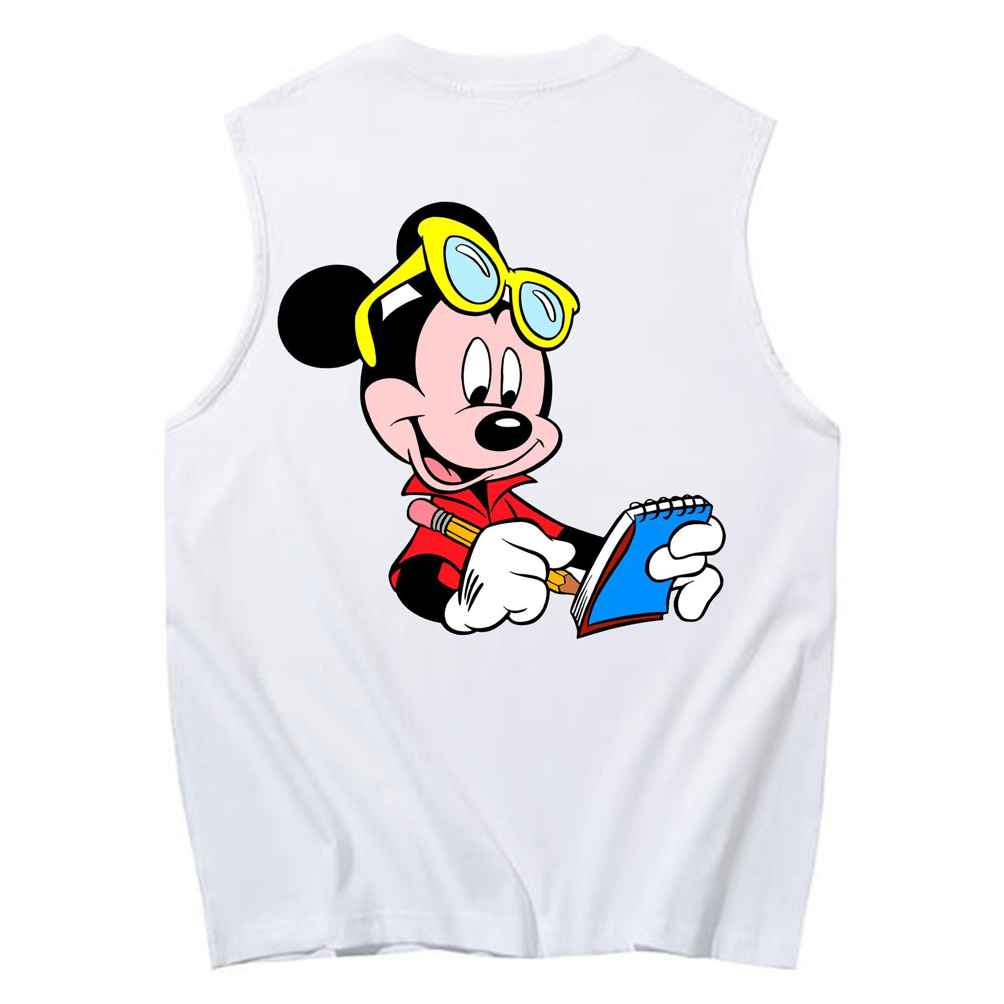 ミッキーマウス Mickey Mouse コットン100％タンクトップ（背面プリント）
