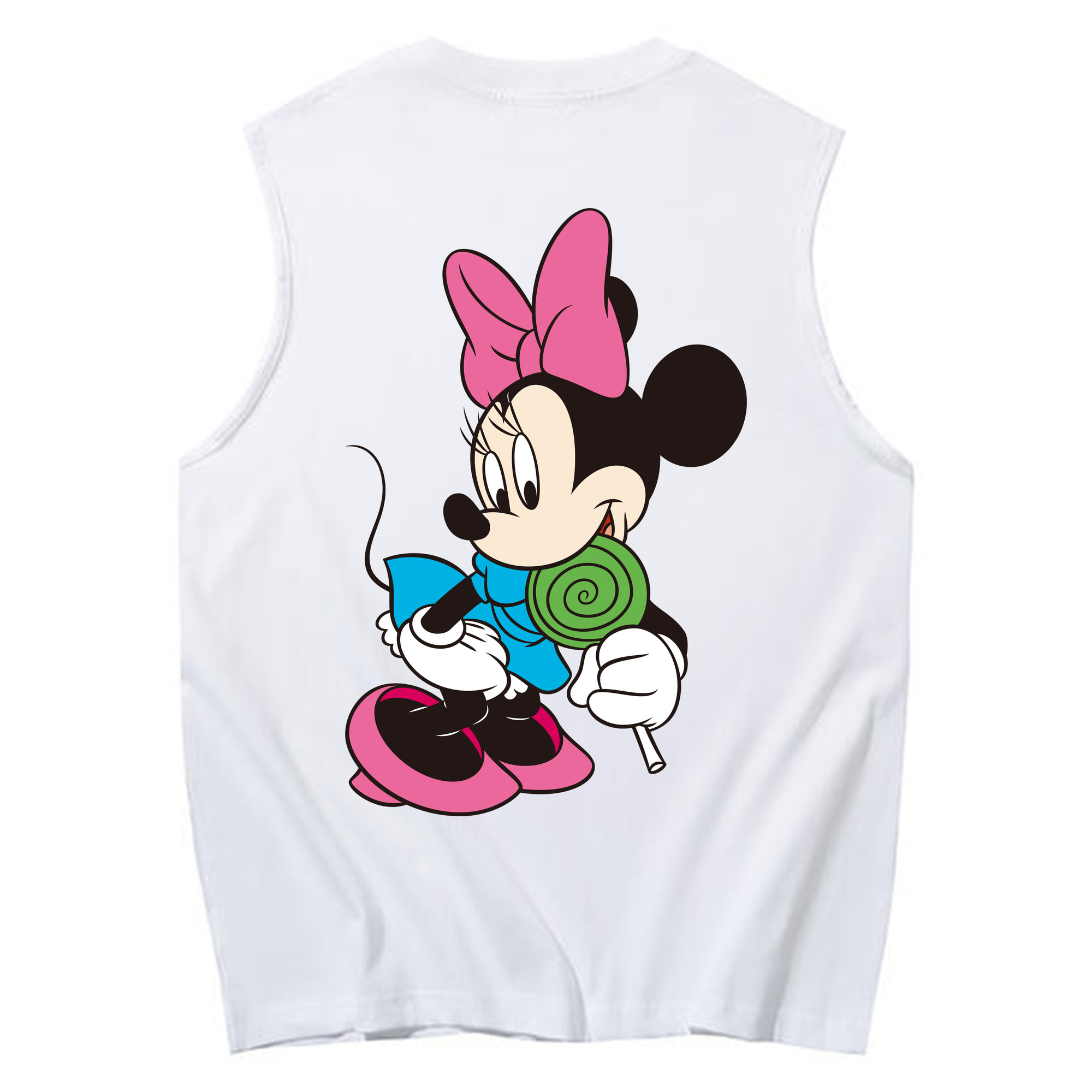 ミッキーマウス Mickey Mouse コットン100％タンクトップ（背面プリント）