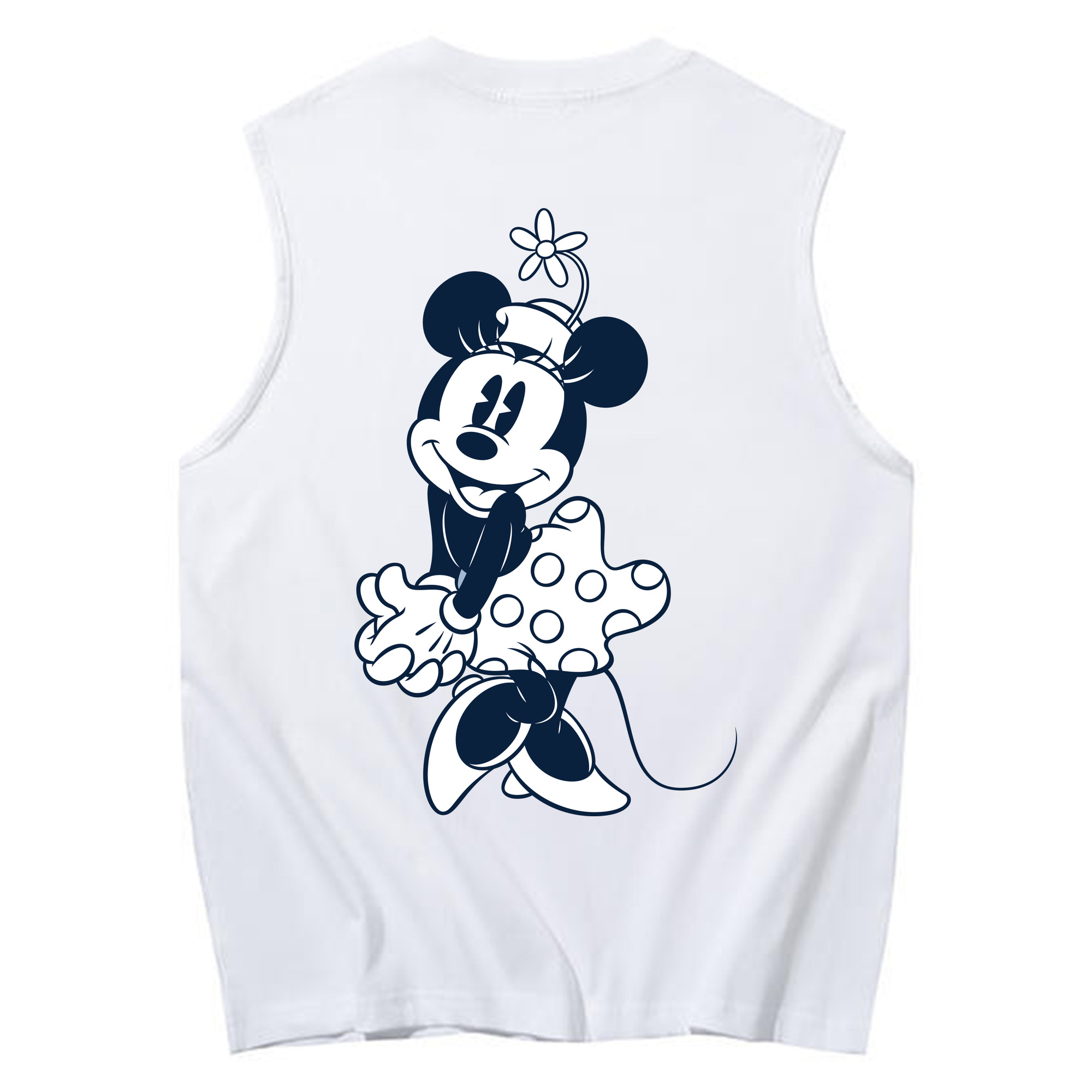 ミッキーマウス Mickey Mouse コットン100％タンクトップ（背面プリント）