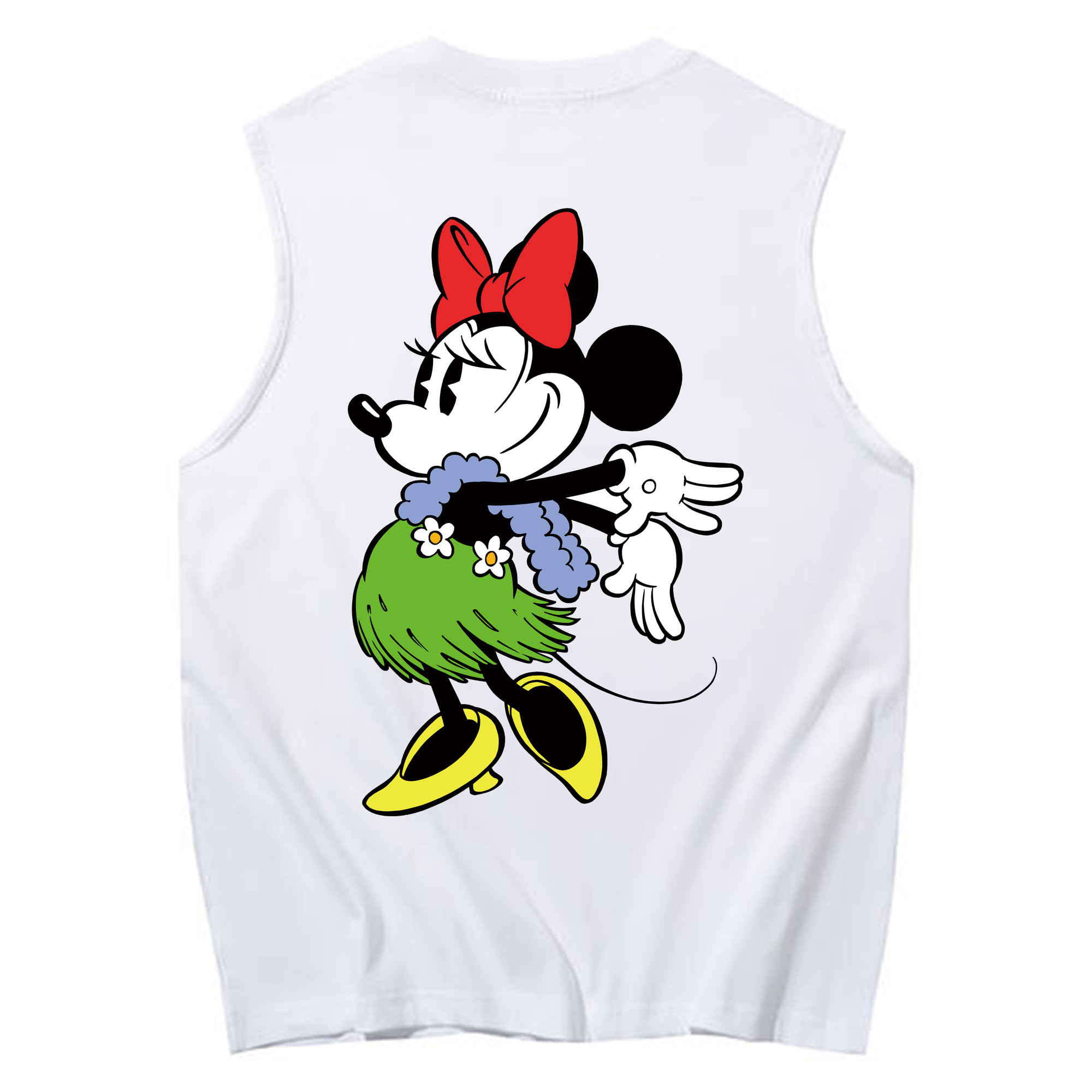 ミッキーマウス Mickey Mouse コットン100％タンクトップ（背面プリント）
