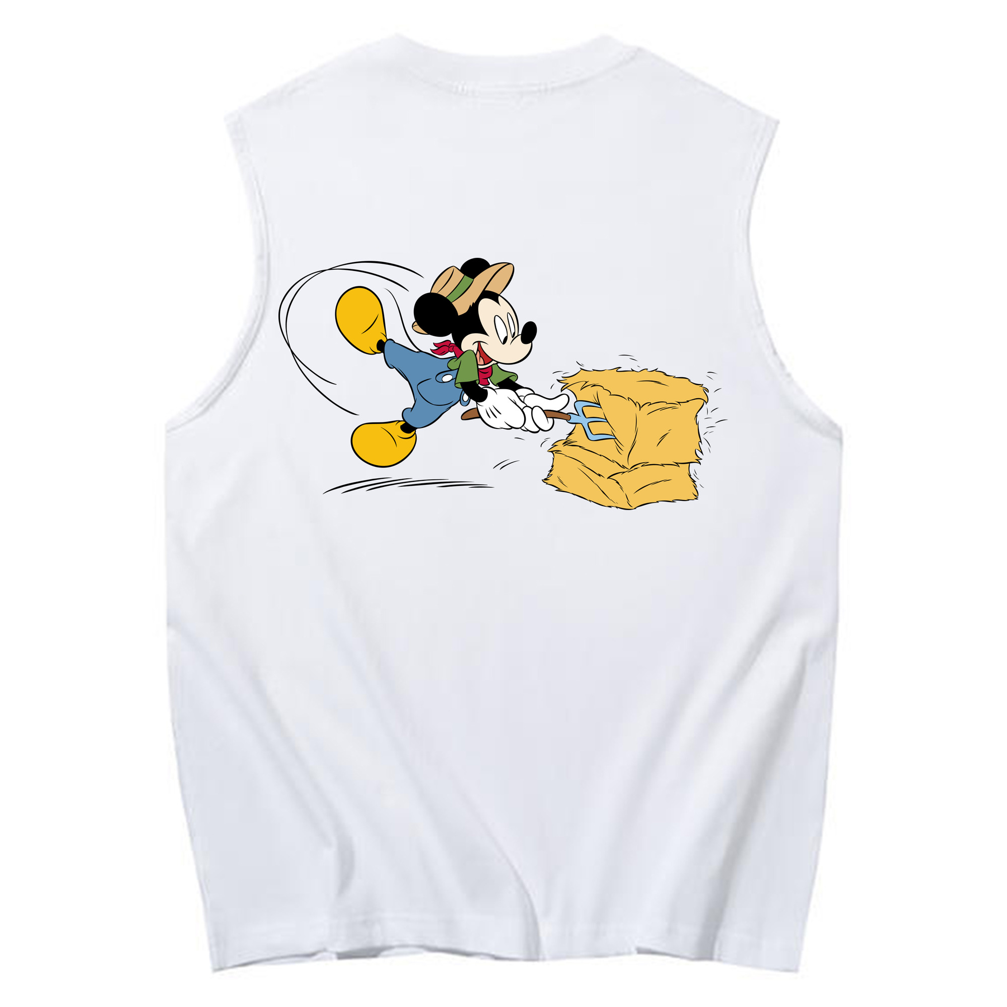 ミッキーマウス Mickey Mouse コットン100％タンクトップ（背面プリント）