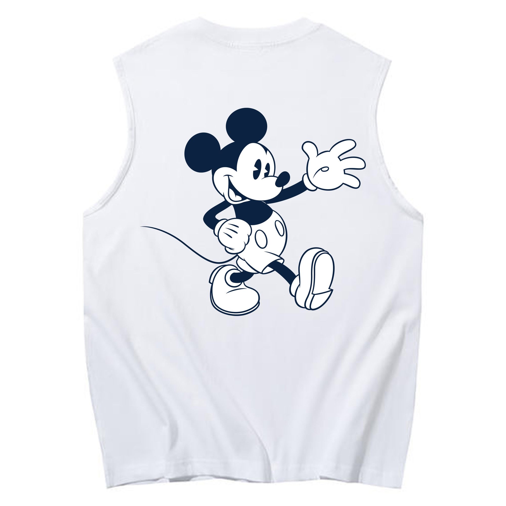 ミッキーマウス Mickey Mouse コットン100％タンクトップ（背面プリント）