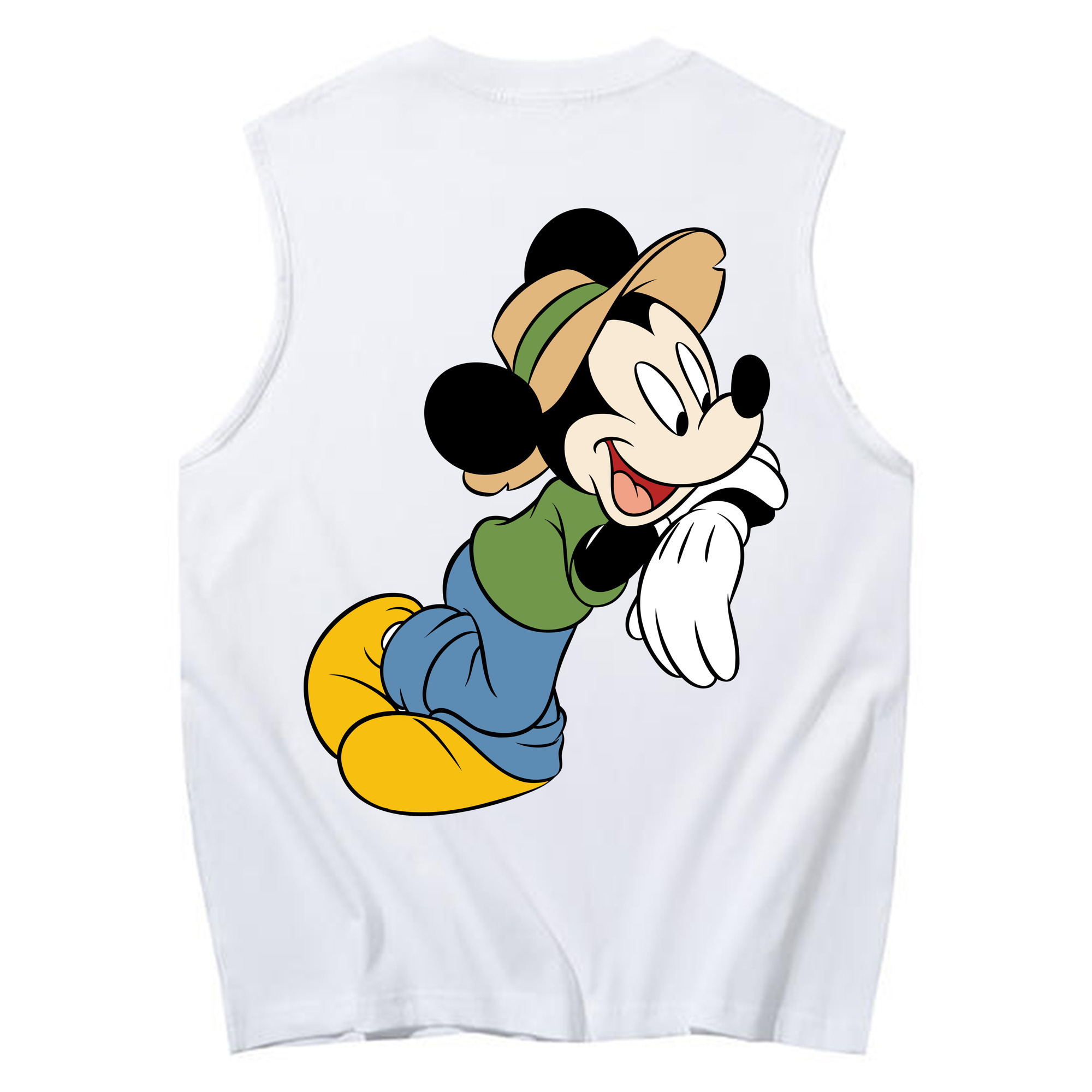 ミッキーマウス Mickey Mouse コットン100％タンクトップ（背面プリント）