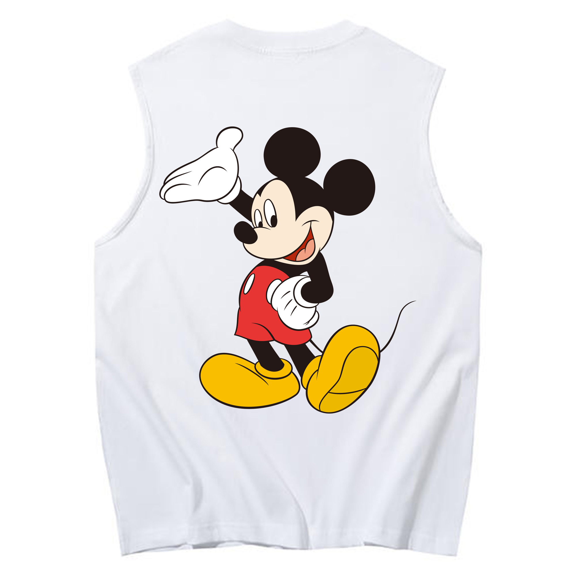 ミッキーマウス Mickey Mouse コットン100％タンクトップ（背面プリント）