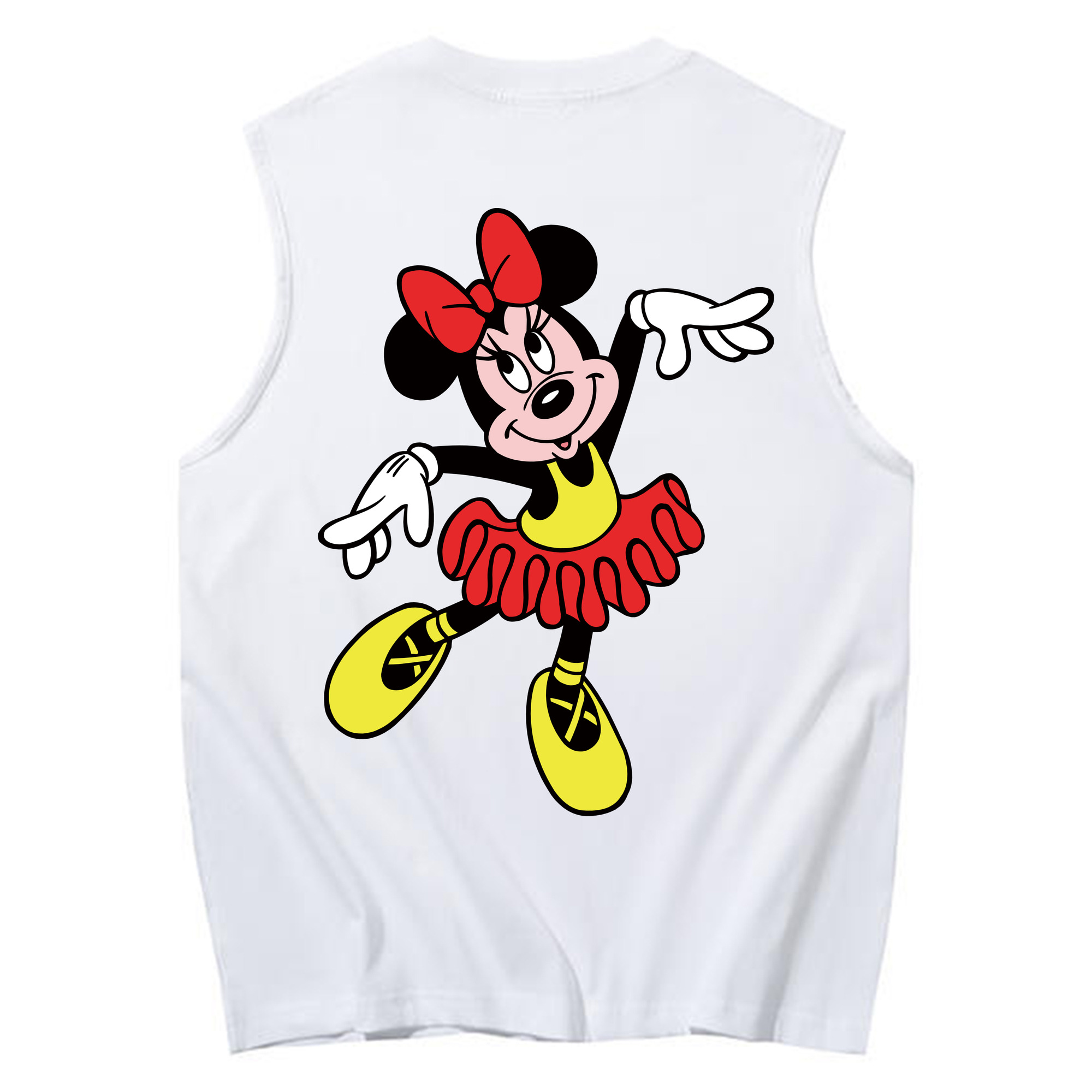 ミッキーマウス Mickey Mouse コットン100％タンクトップ（背面プリント）