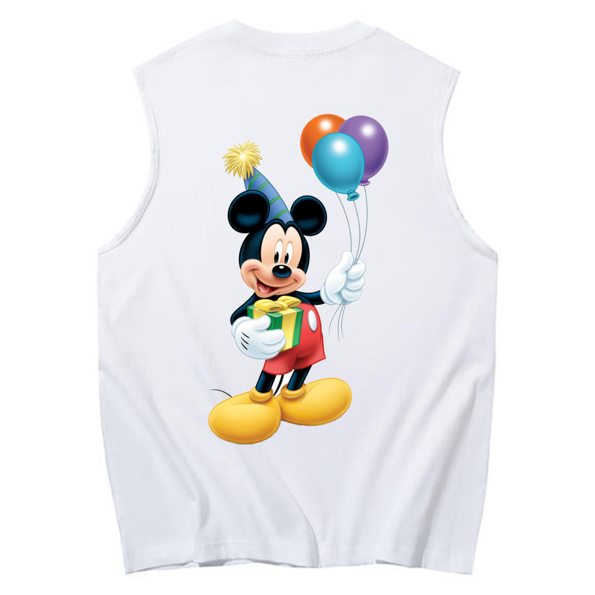 ミッキーマウス Mickey Mouse コットン100％タンクトップ（背面プリント）