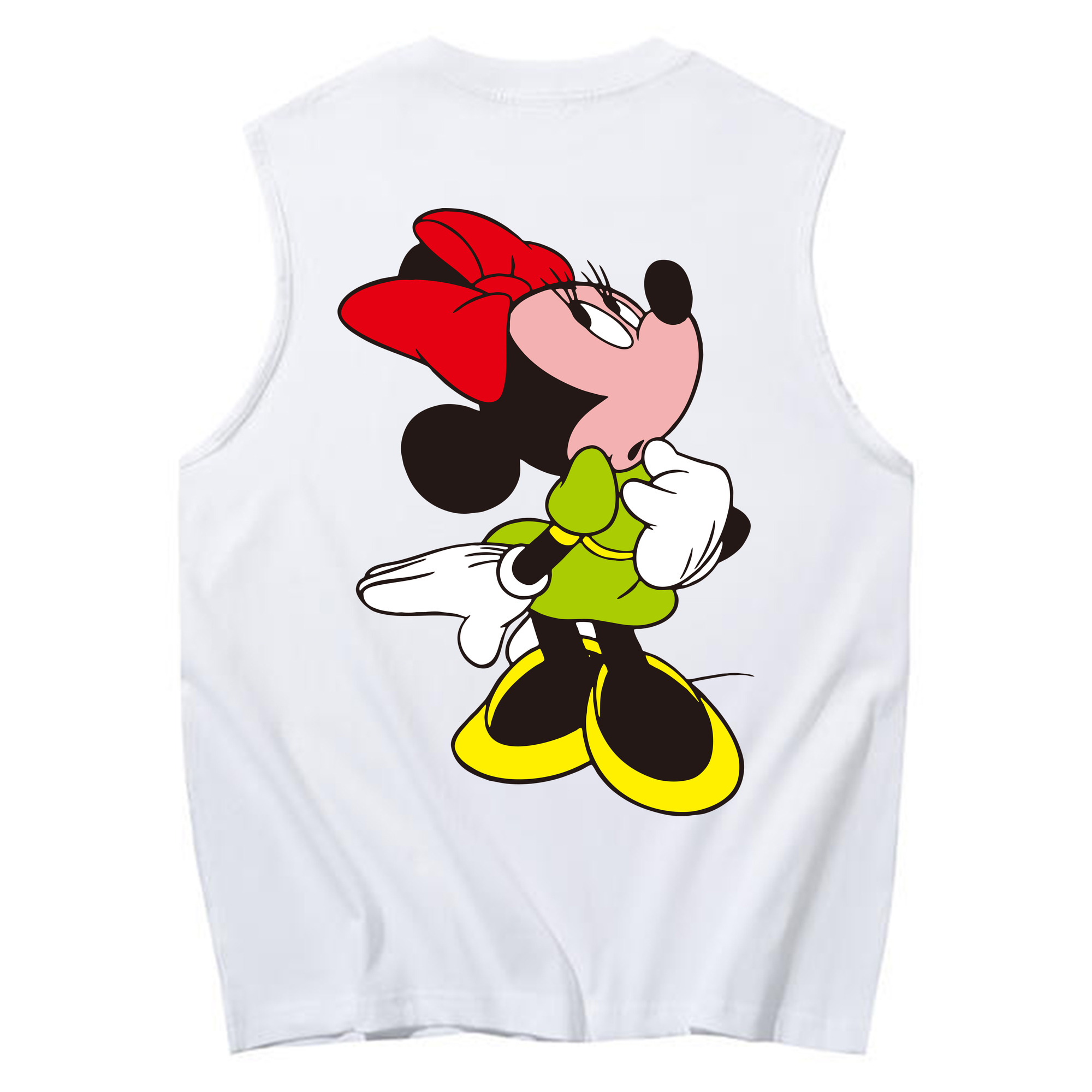 ミッキーマウス Mickey Mouse コットン100％タンクトップ（背面プリント）
