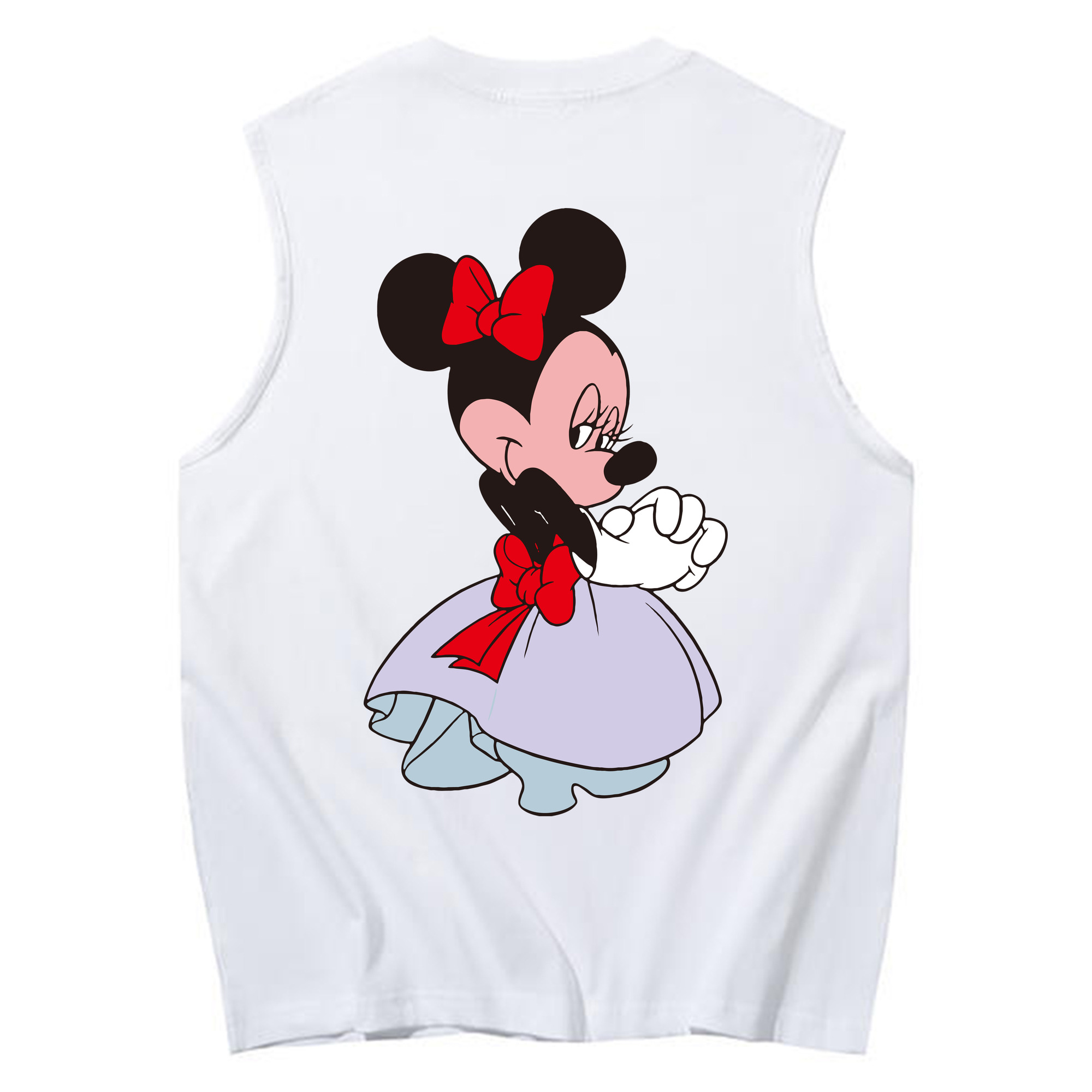 ミッキーマウス Mickey Mouse コットン100％タンクトップ（背面プリント）