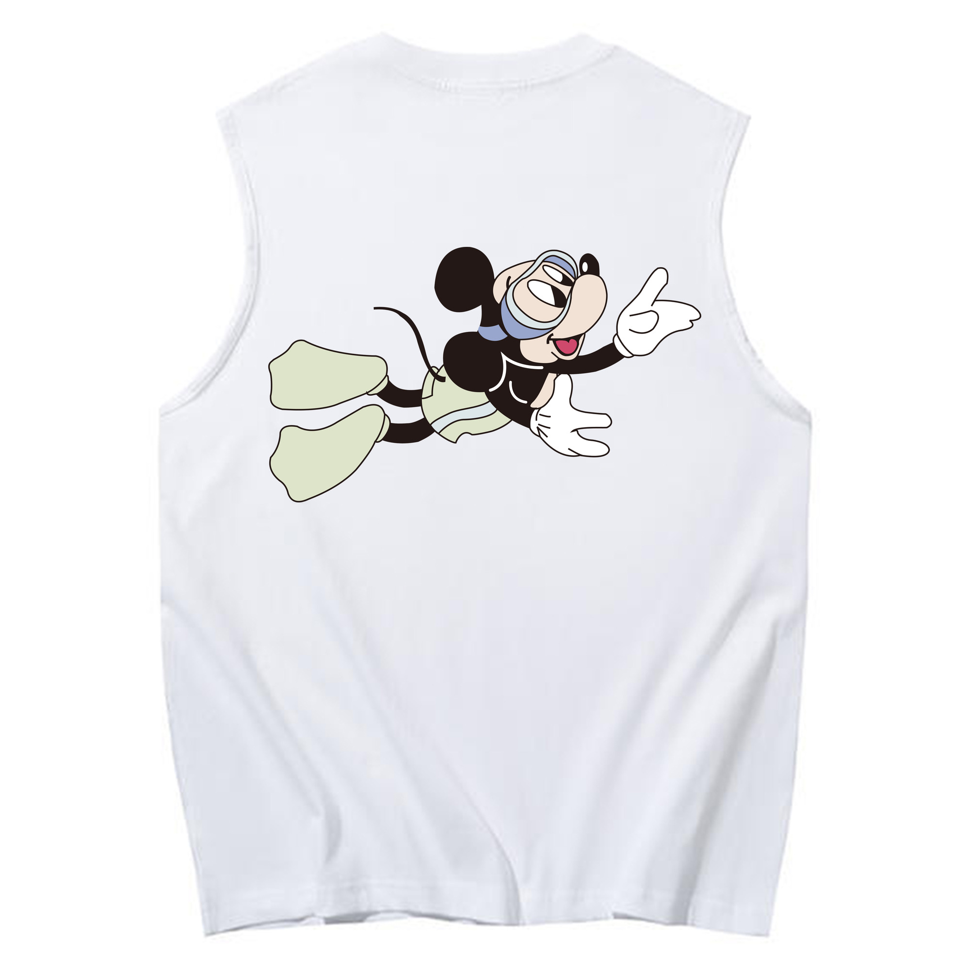 ミッキーマウス Mickey Mouse コットン100％タンクトップ（背面プリント）