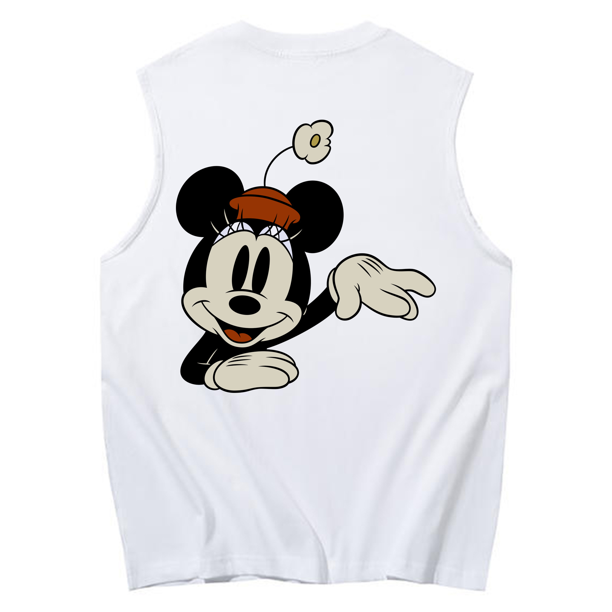 ミッキーマウス Mickey Mouse コットン100％タンクトップ（背面プリント）