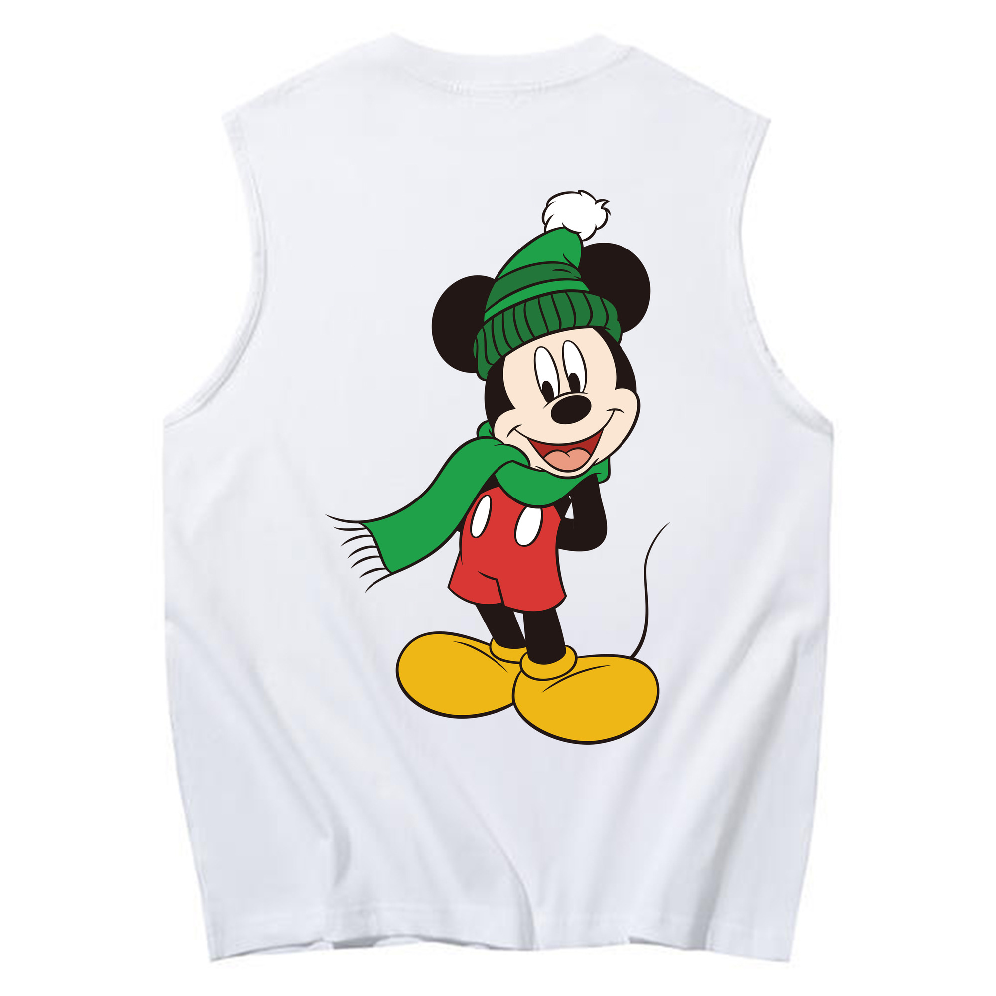 ミッキーマウス Mickey Mouse コットン100％タンクトップ（背面プリント）