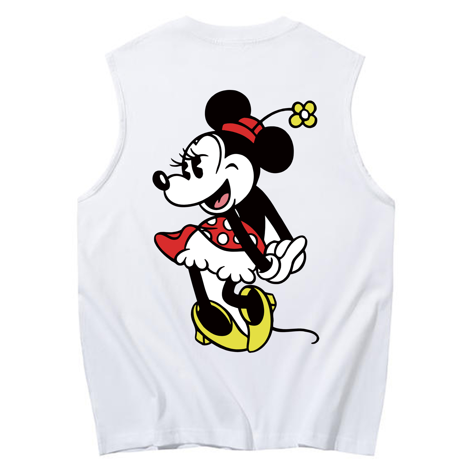 ミッキーマウス Mickey Mouse コットン100％タンクトップ（背面プリント）