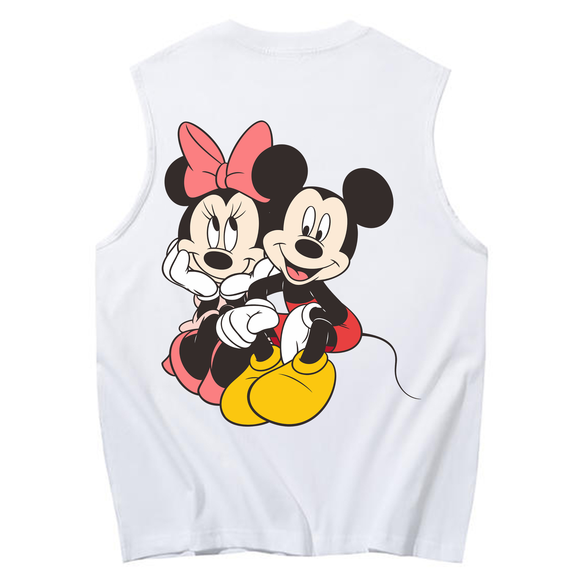 ミッキーマウス Mickey Mouse コットン100％タンクトップ（背面プリント）