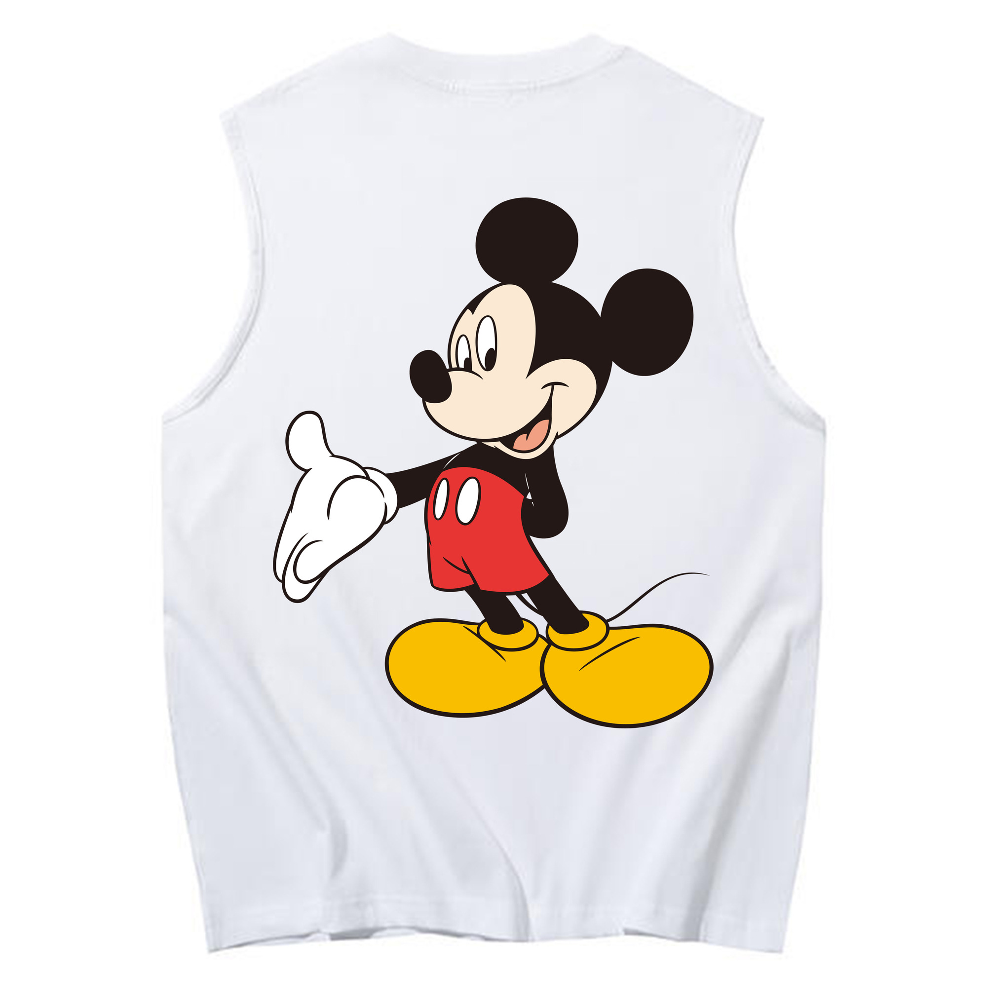 ミッキーマウス Mickey Mouse コットン100％タンクトップ（背面プリント）