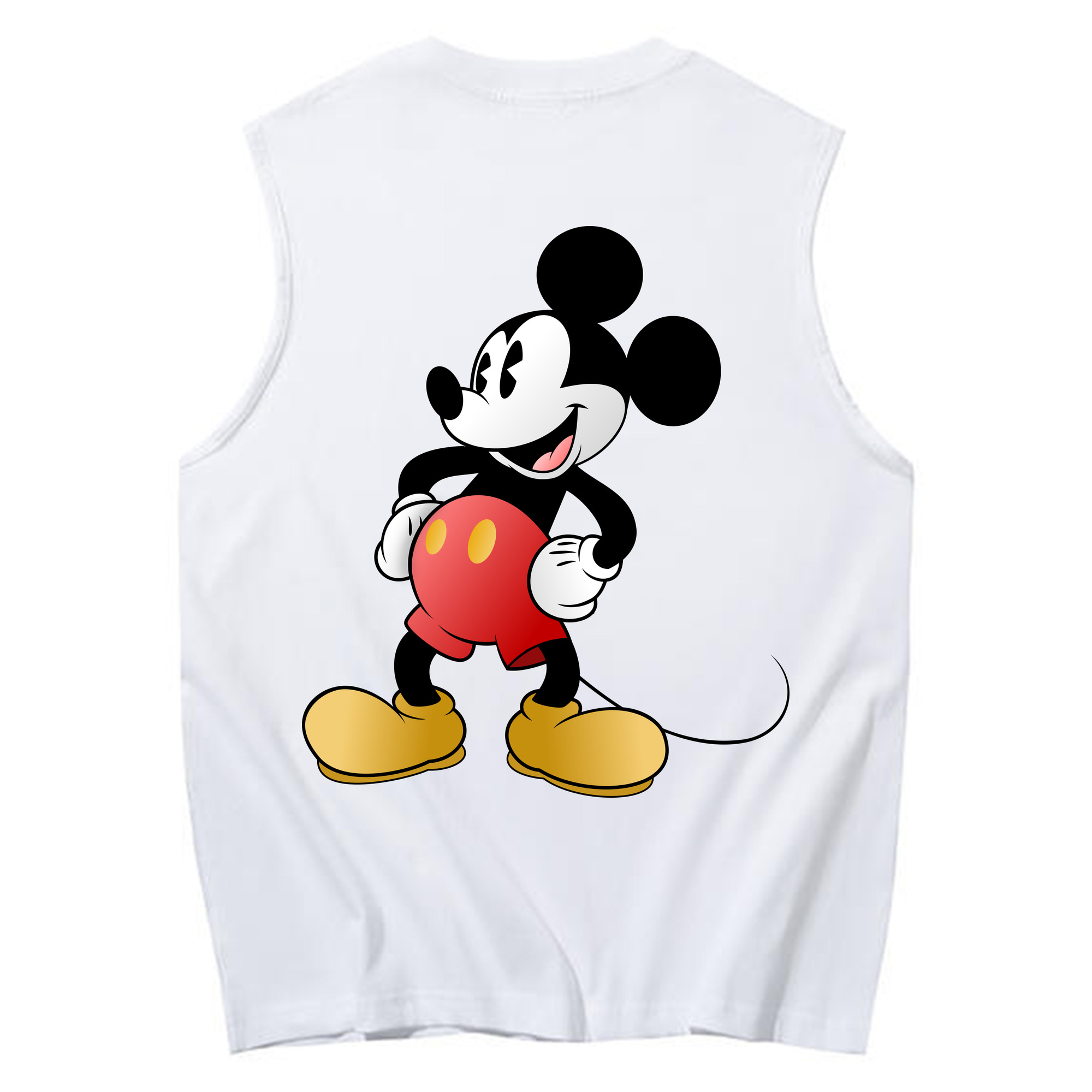 ミッキーマウス Mickey Mouse コットン100％タンクトップ（背面プリント）