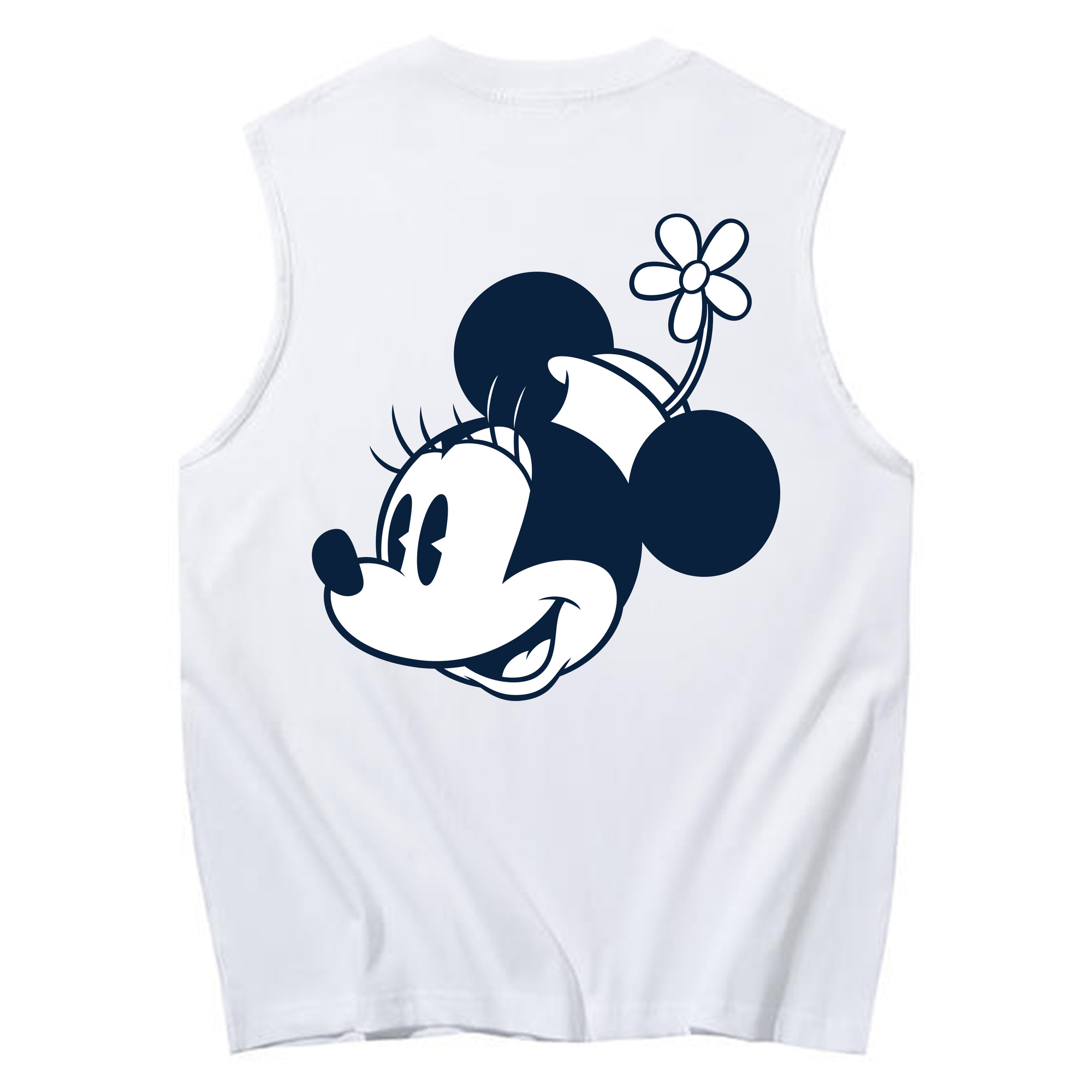 ミッキーマウス Mickey Mouse コットン100％タンクトップ（背面プリント）
