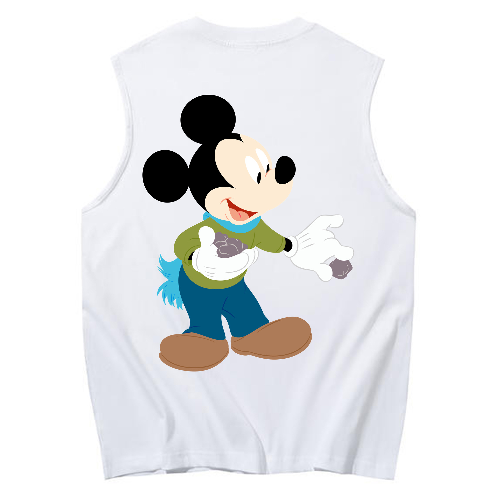 ミッキーマウス Mickey Mouse コットン100％タンクトップ（背面プリント）
