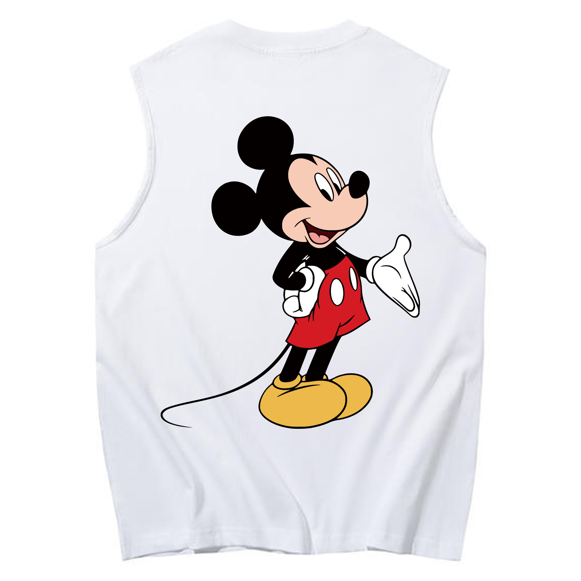ミッキーマウス Mickey Mouse コットン100％タンクトップ（背面プリント）