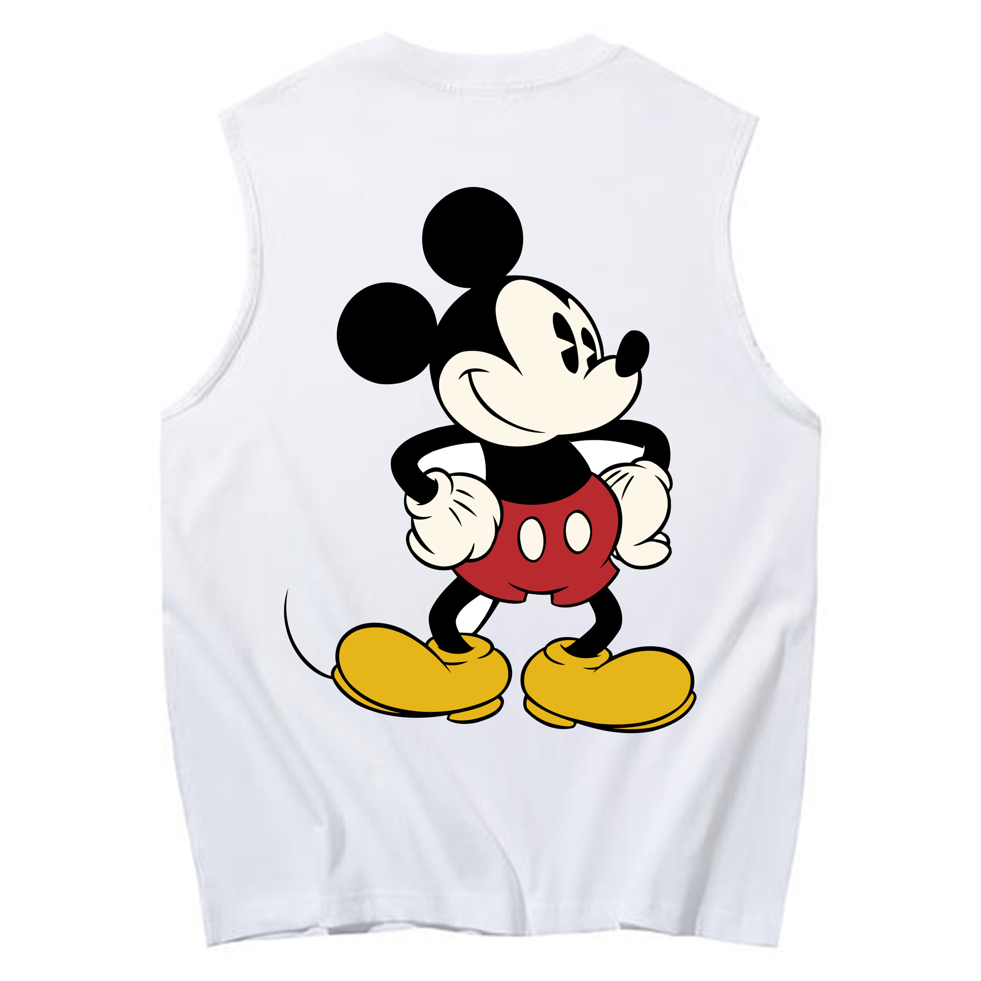 ミッキーマウス Mickey Mouse コットン100％タンクトップ（背面プリント）