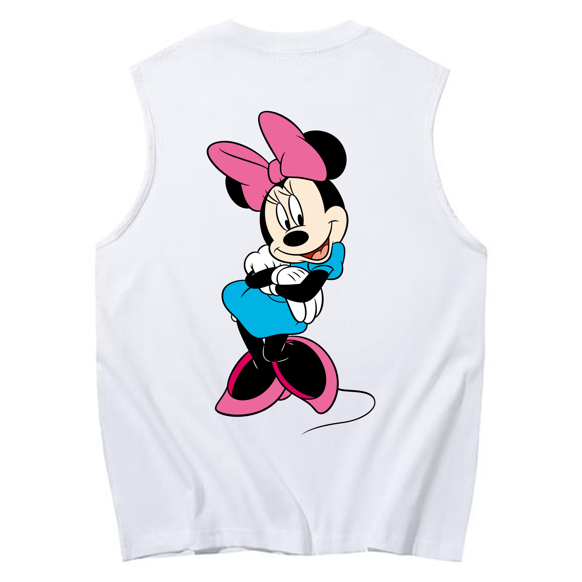 ミッキーマウス Mickey Mouse コットン100％タンクトップ（背面プリント）