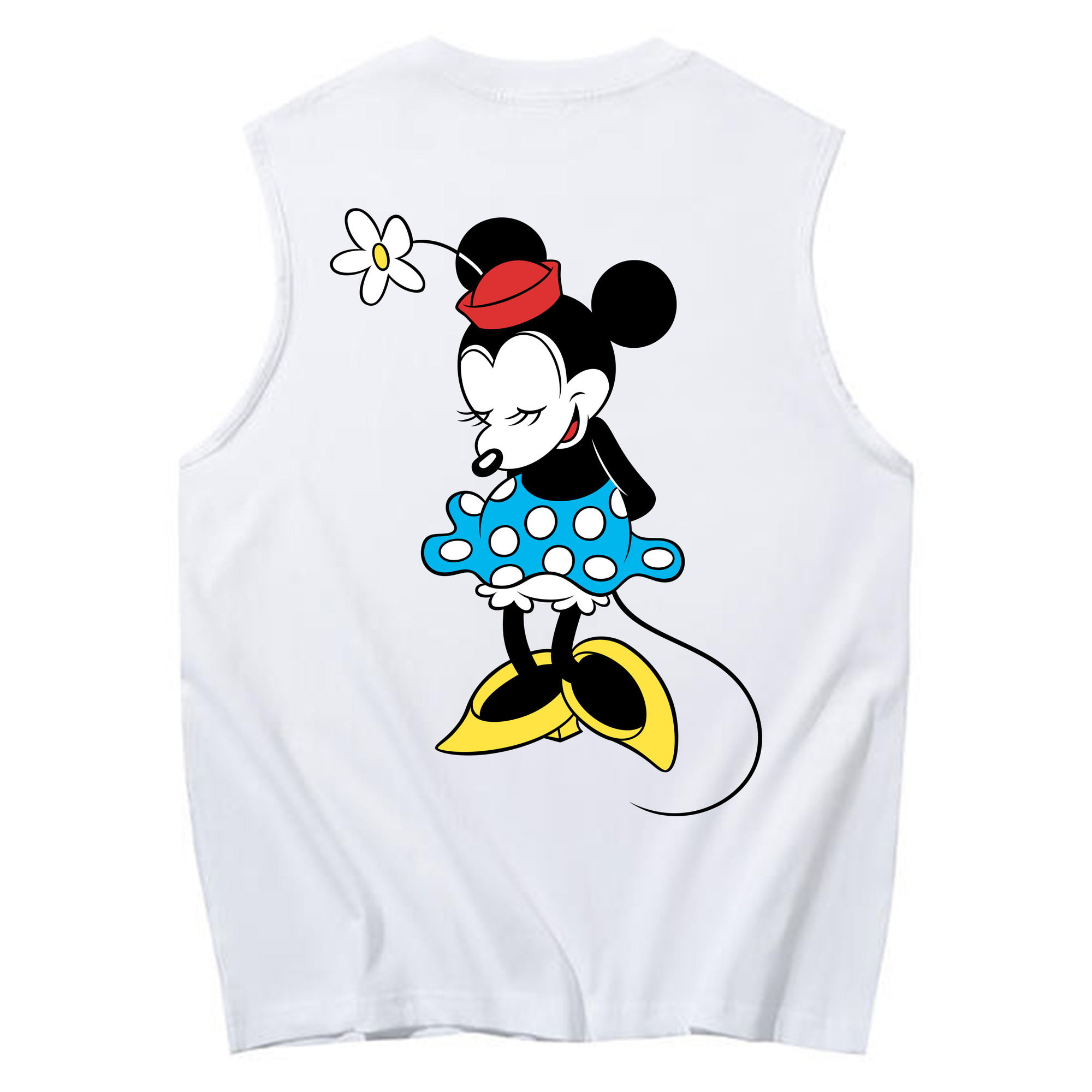 ミッキーマウス Mickey Mouse コットン100％タンクトップ（背面プリント）